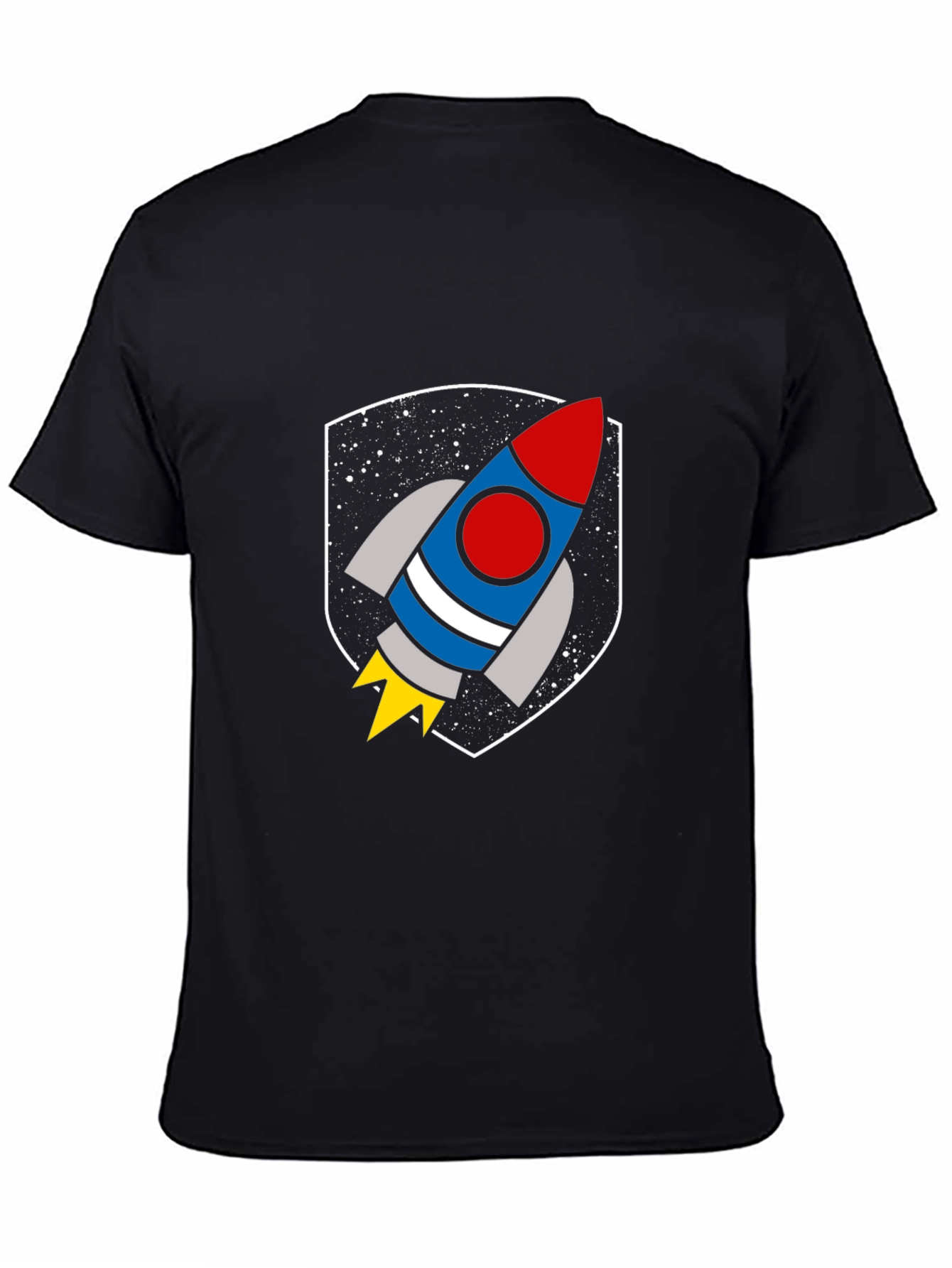 Rocket Graphic Black T-Shirt - Blast Off!