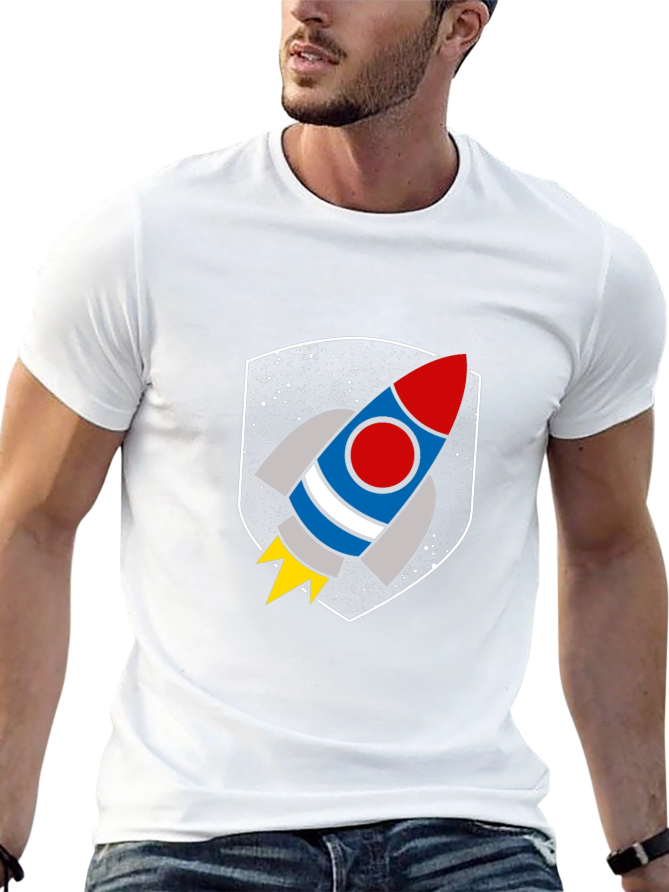 Rocket Graphic Black T-Shirt - Blast Off!