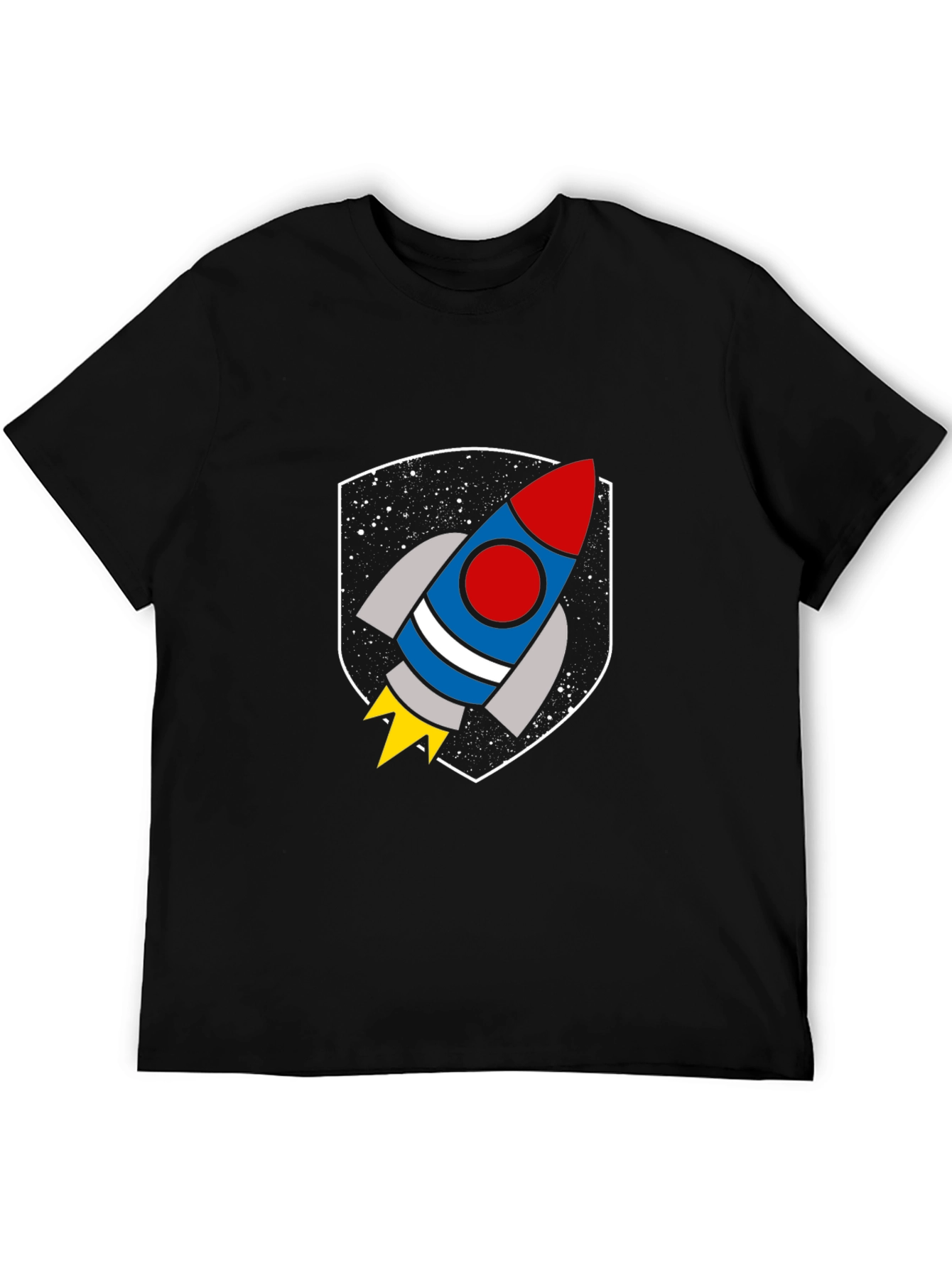 Rocket Graphic Black T-Shirt - Blast Off!