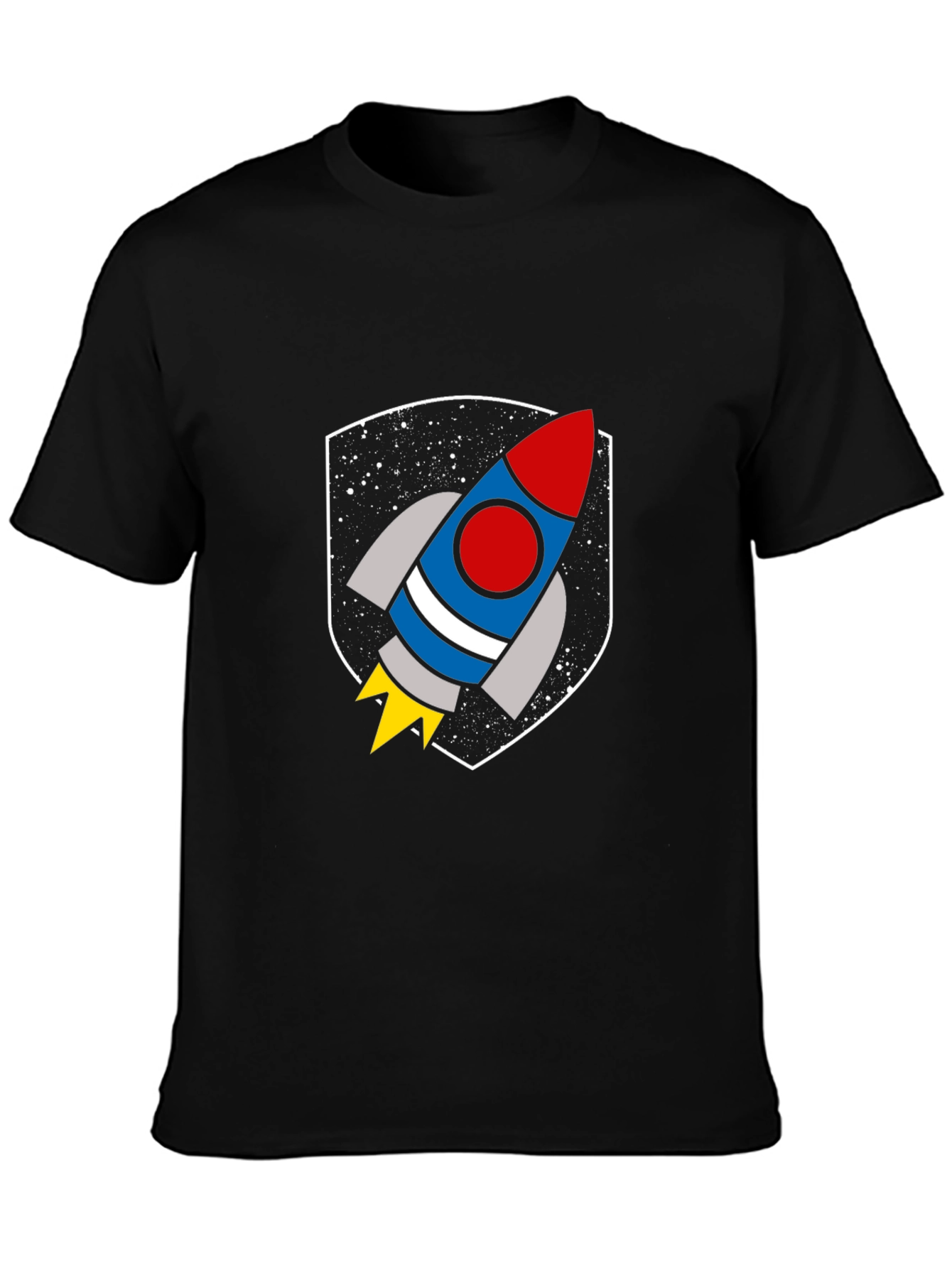 Rocket Graphic Black T-Shirt - Blast Off!