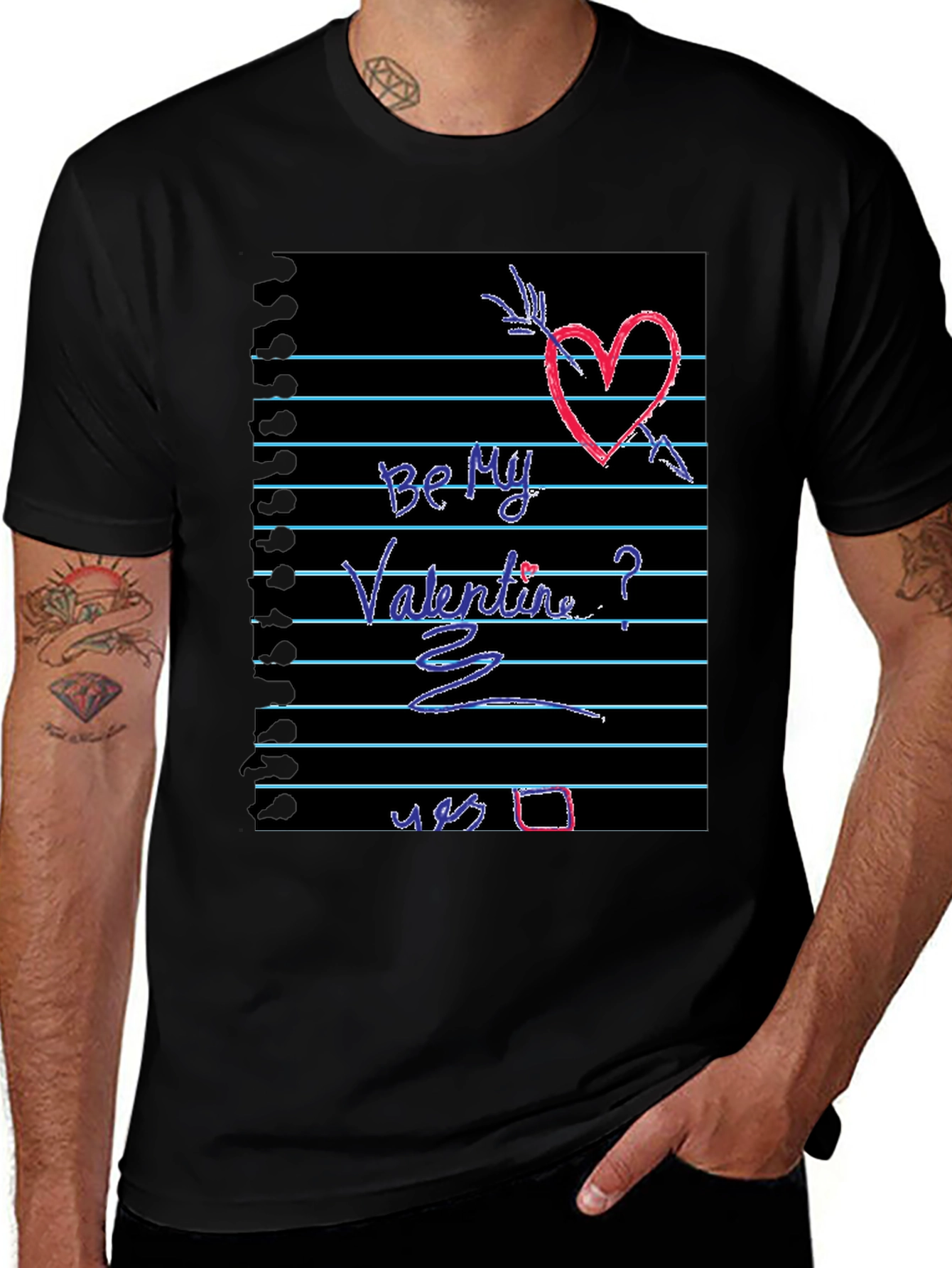 Be My Valentine Heart Graphic Tee