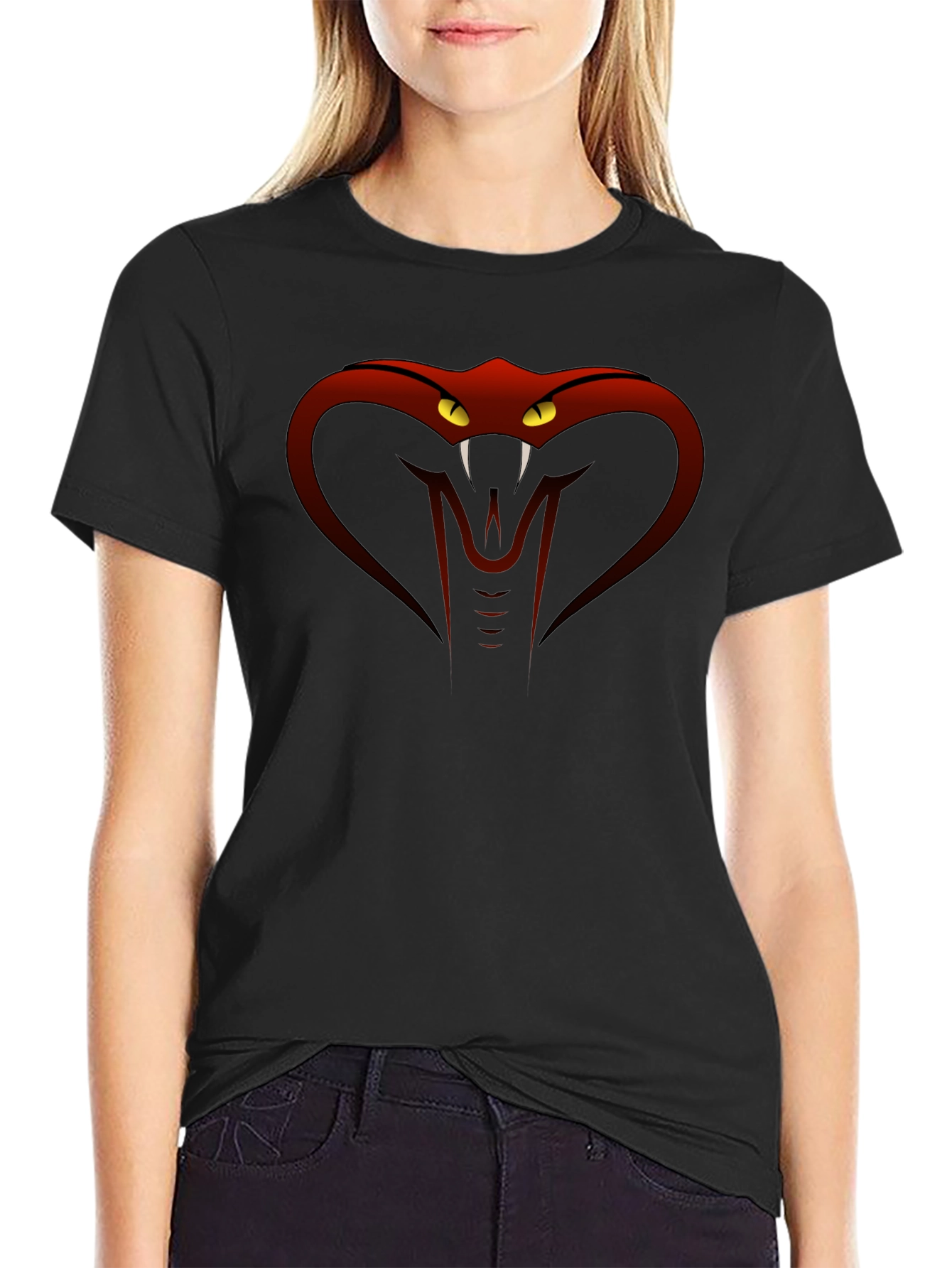 Cobra Snake Graphic T-Shirt - Mens Black Tee