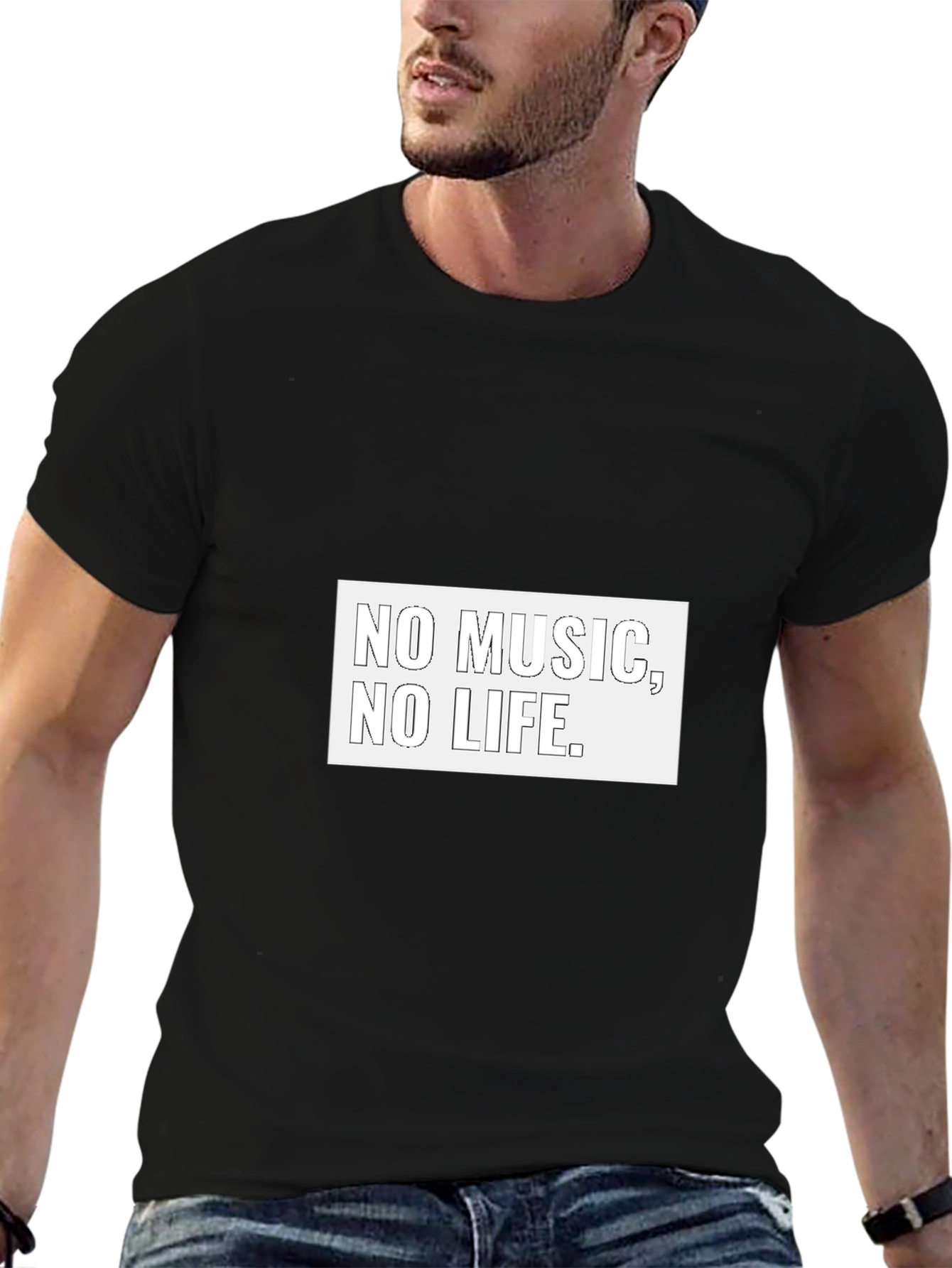 No Music No Life Black Graphic Tee