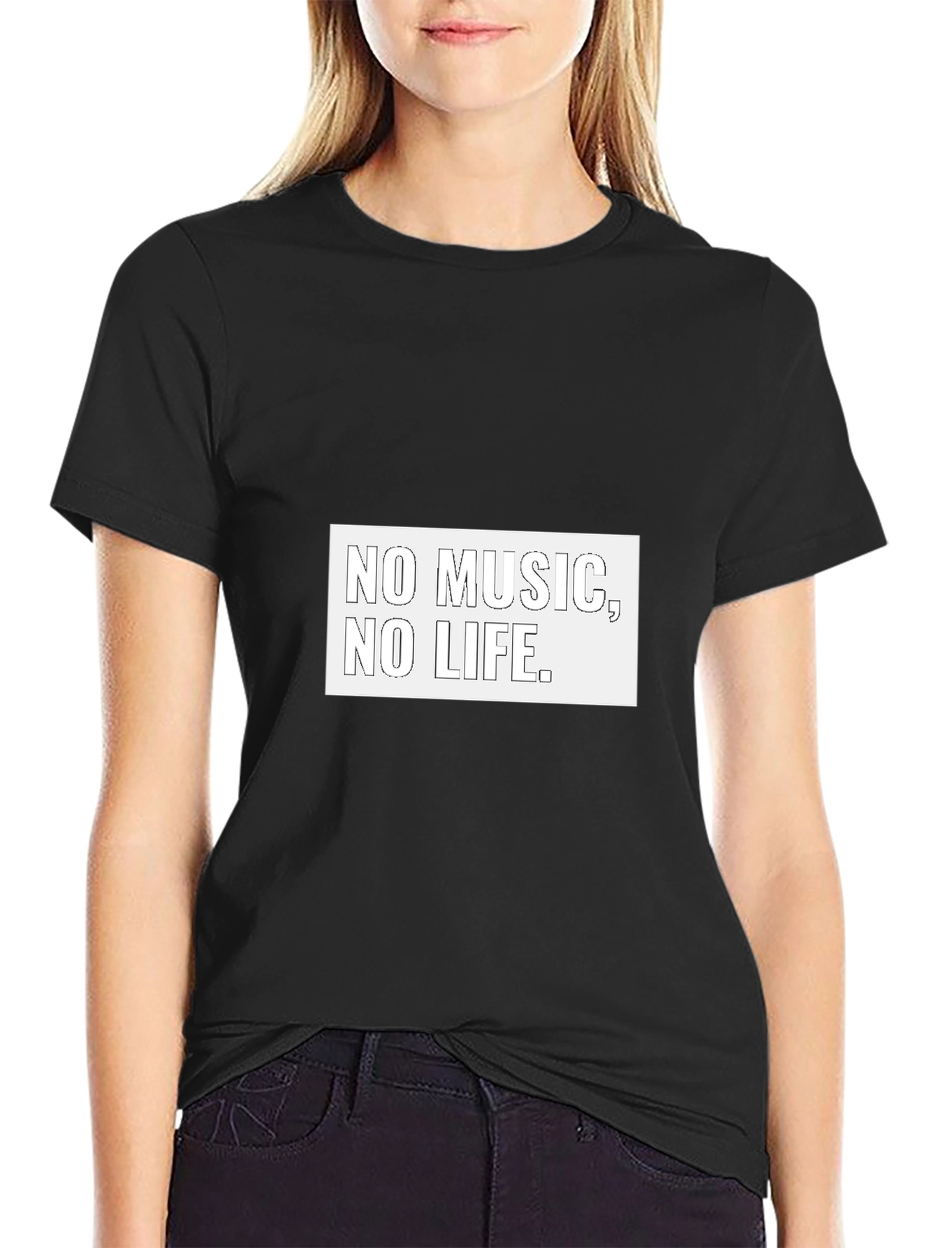 No Music No Life Black Graphic Tee