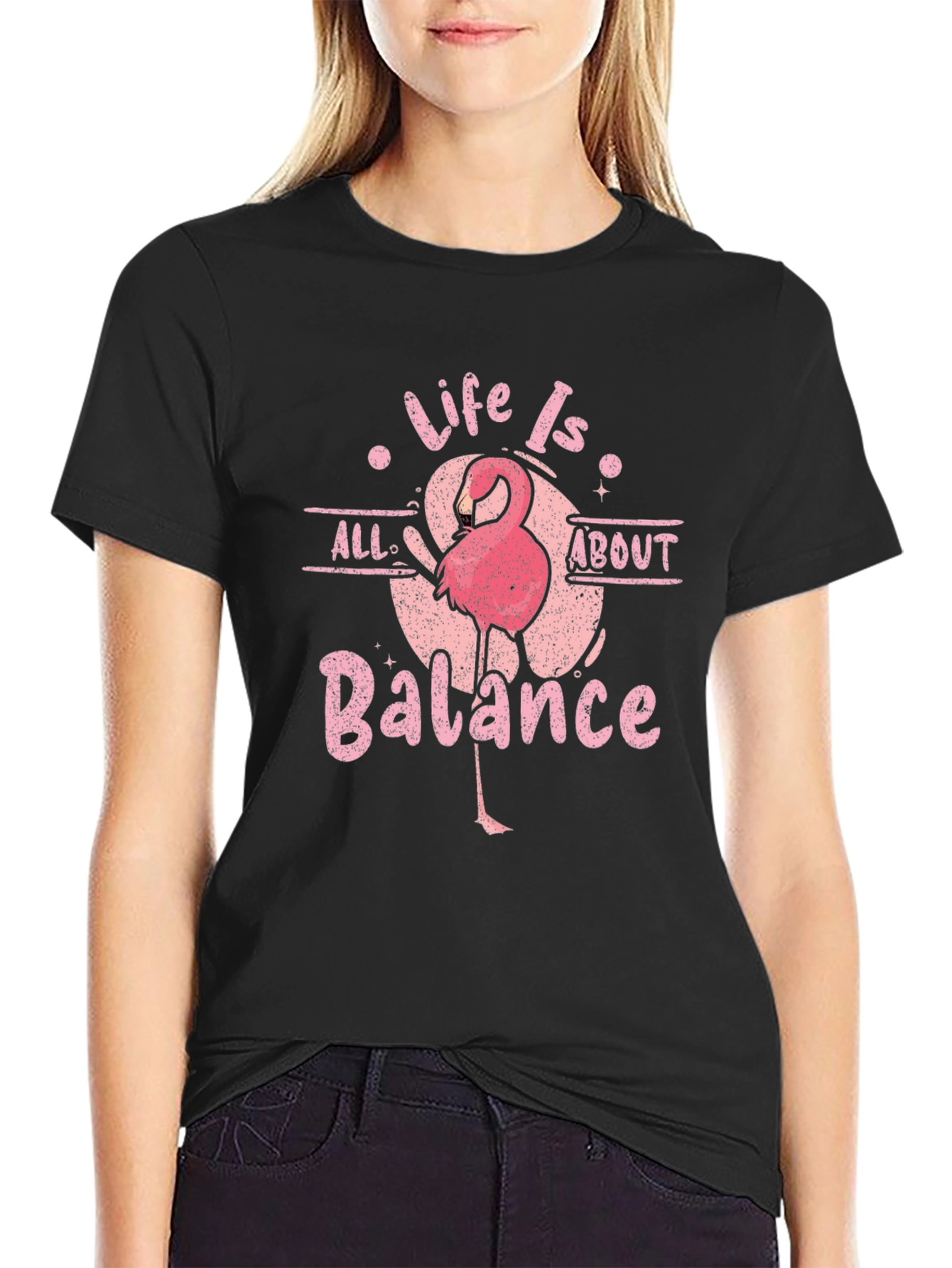 Life is All About Balance Flamingo T-Shirt