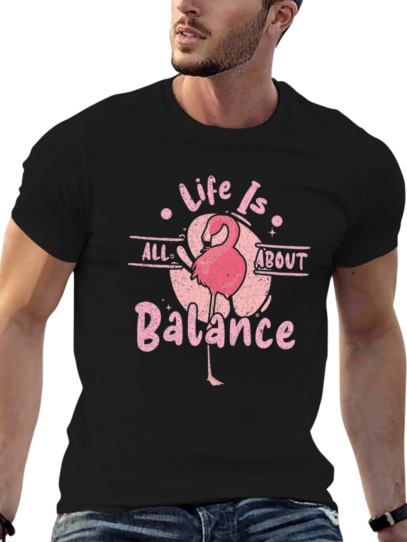 Life is All About Balance Flamingo T-Shirt