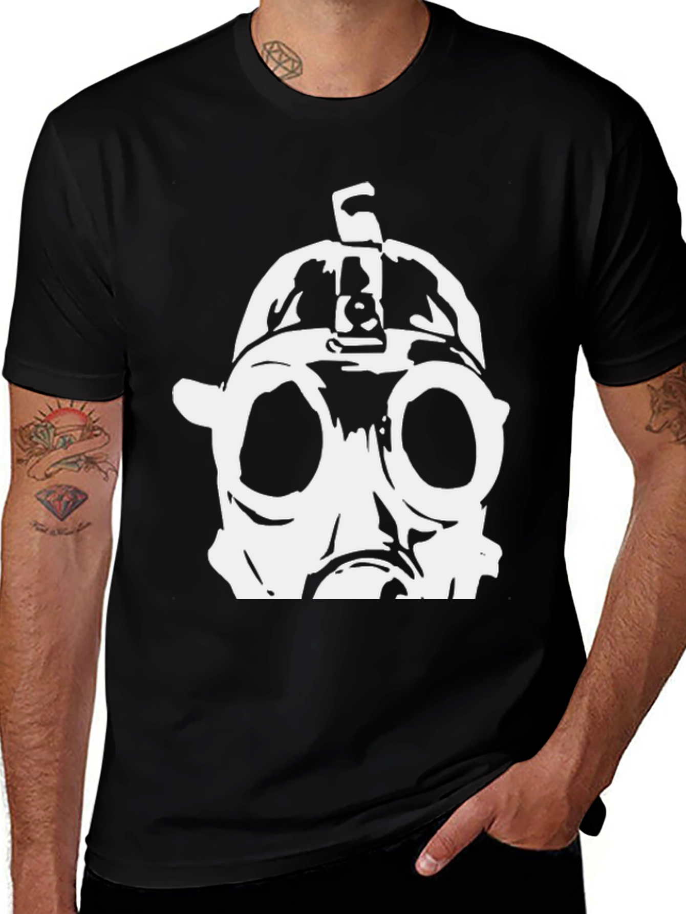 Gas Mask Graphic Black T-Shirt