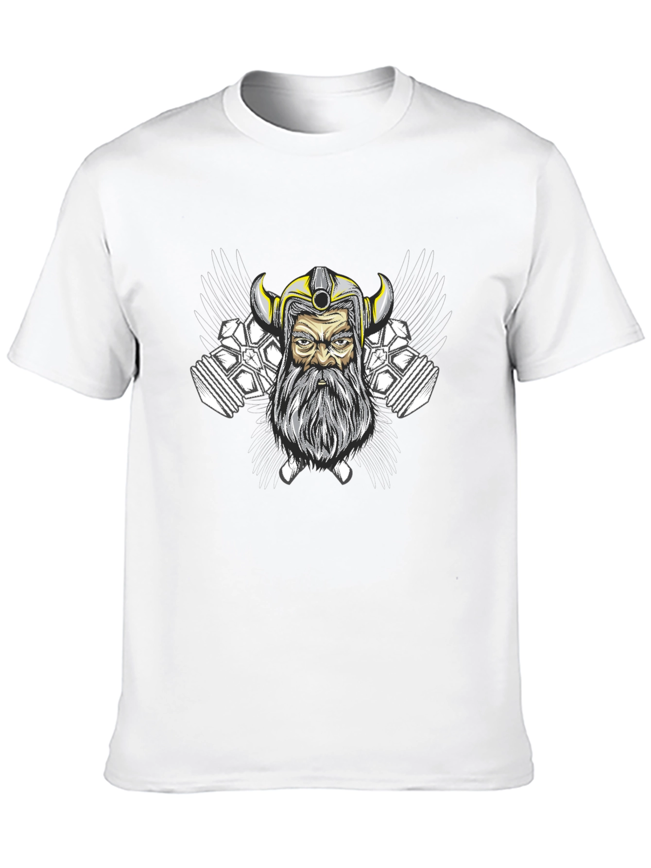 Viking Warrior Graphic Tee - Black Cotton Blend