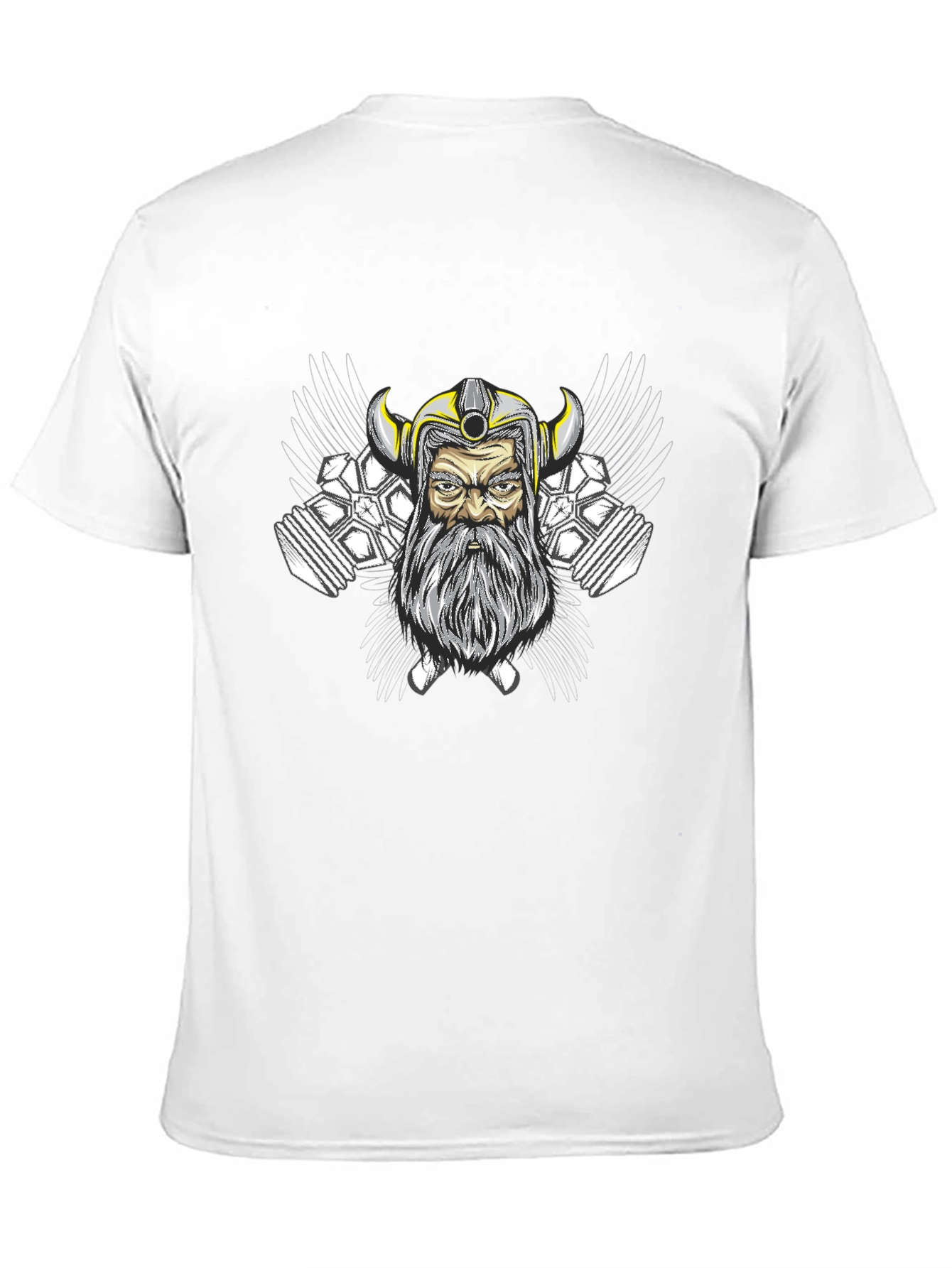 Viking Warrior Graphic Tee - Black Cotton Blend
