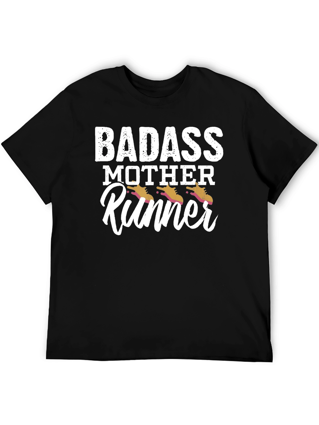 Badass Mother Runner Black T-Shirt