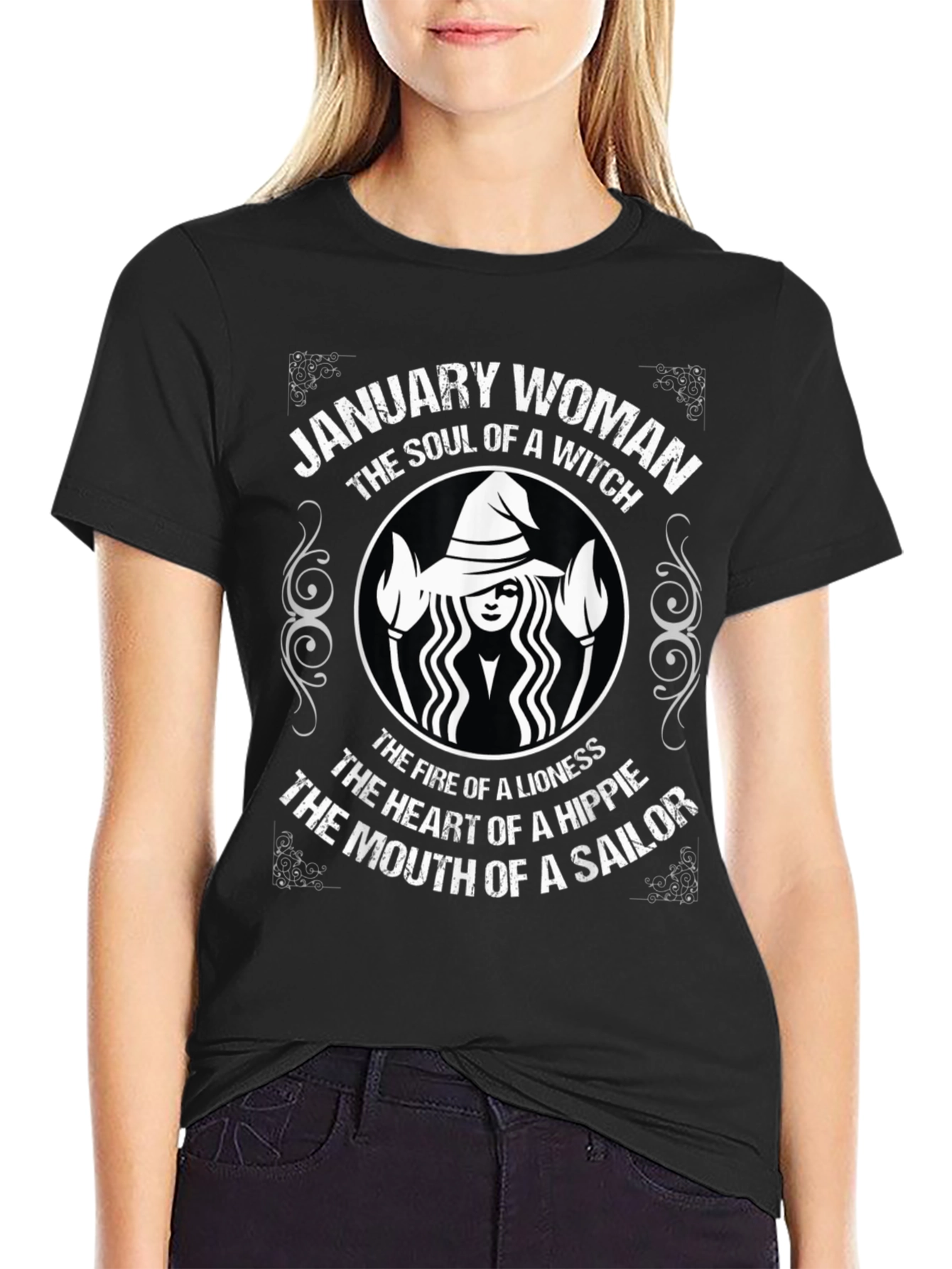 January Woman Witch Soul Graphic Tee - Black