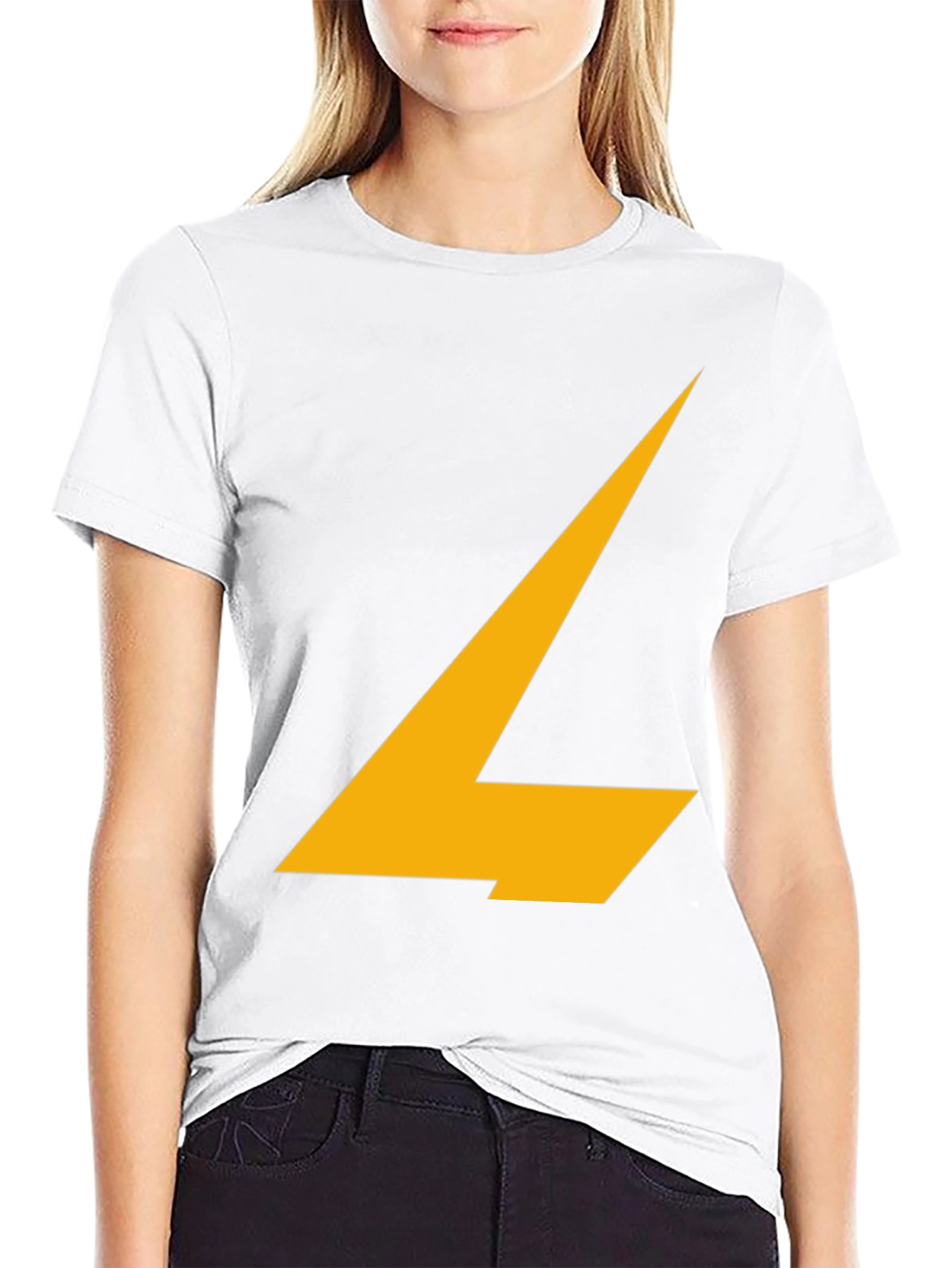 Stylish Black Tee with Abstract Yellow Design