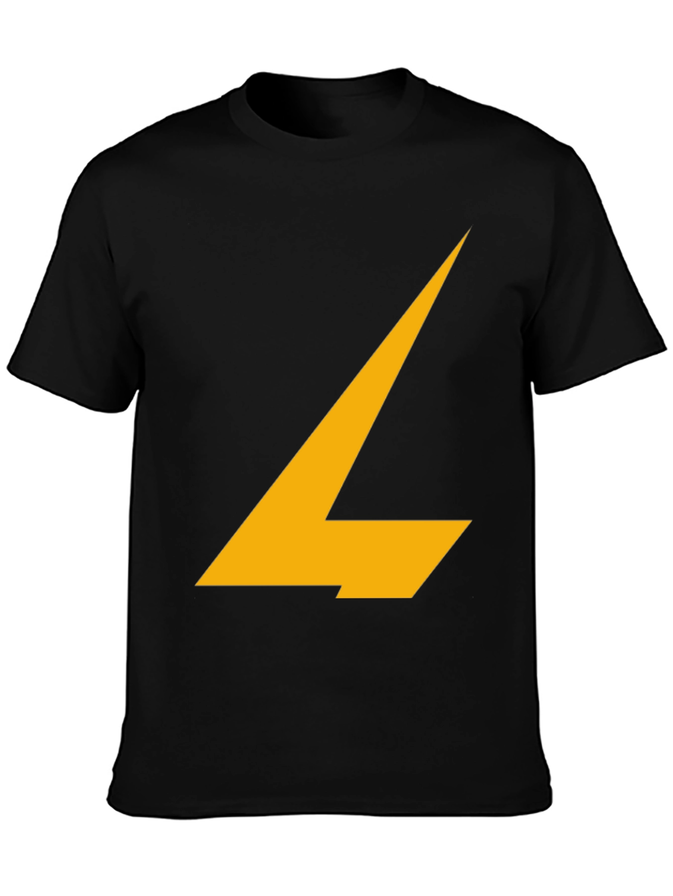 Stylish Black Tee with Abstract Yellow Design