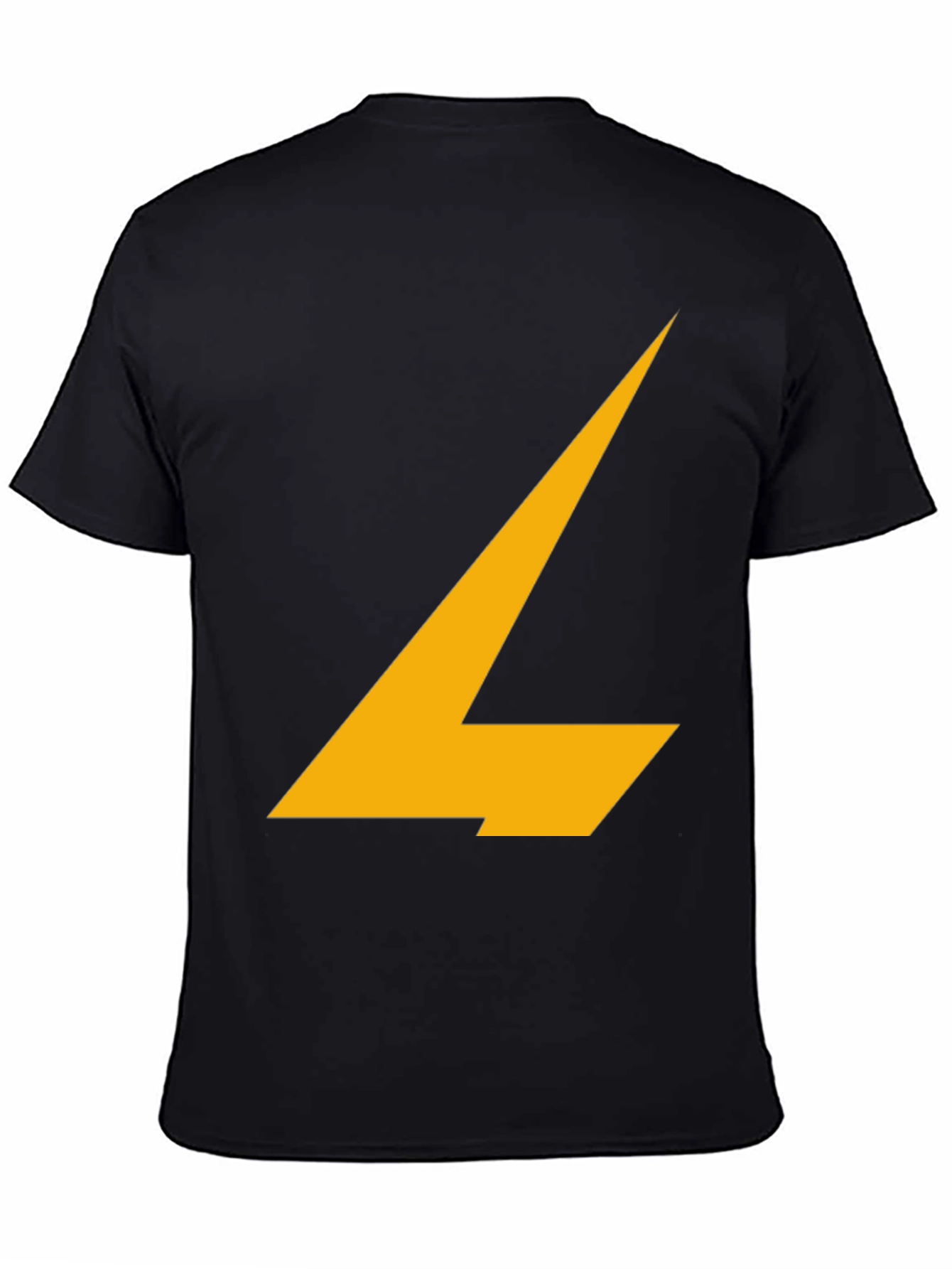 Stylish Black Tee with Abstract Yellow Design