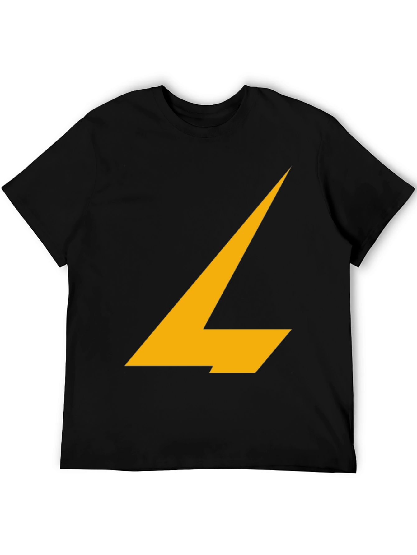 Stylish Black Tee with Abstract Yellow Design