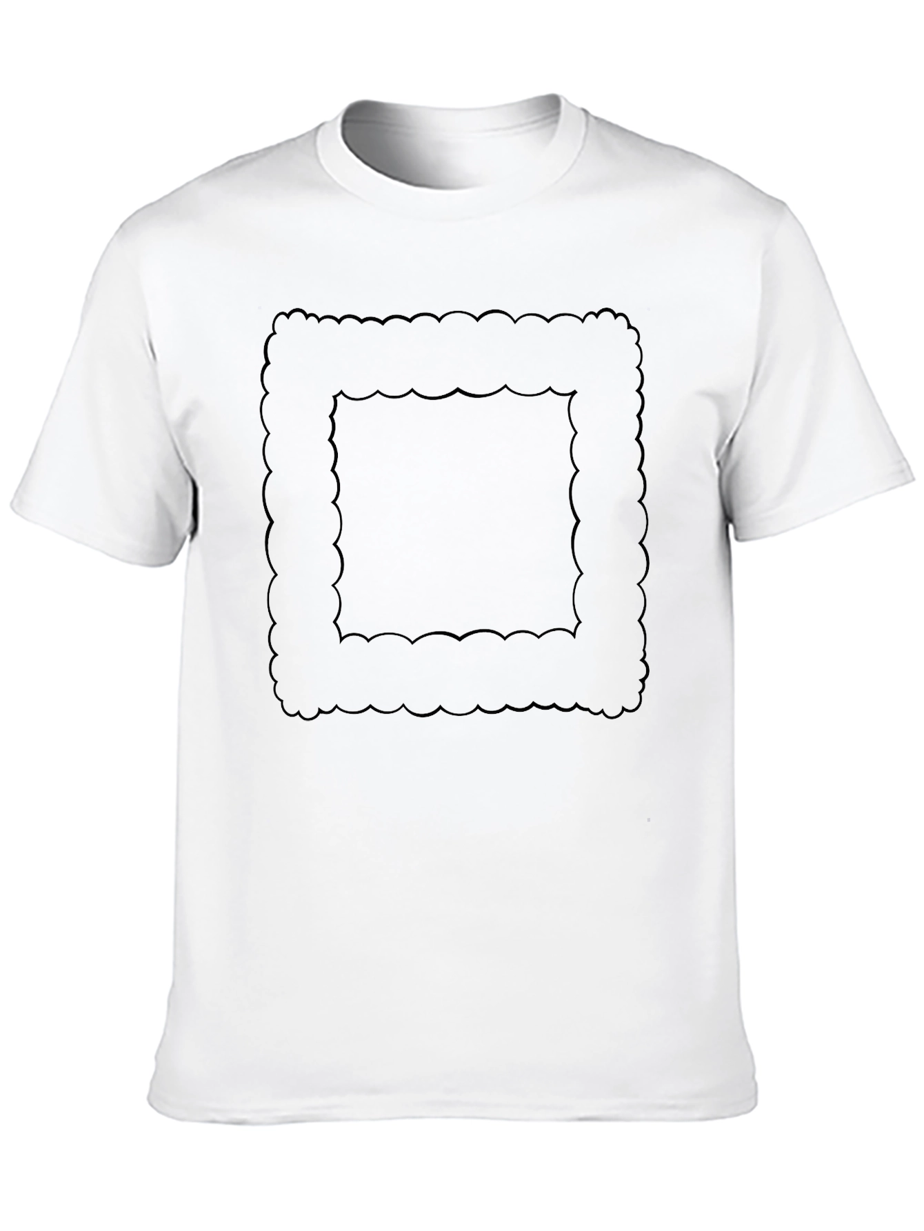 Black Graphic Tee - Abstract Border Design