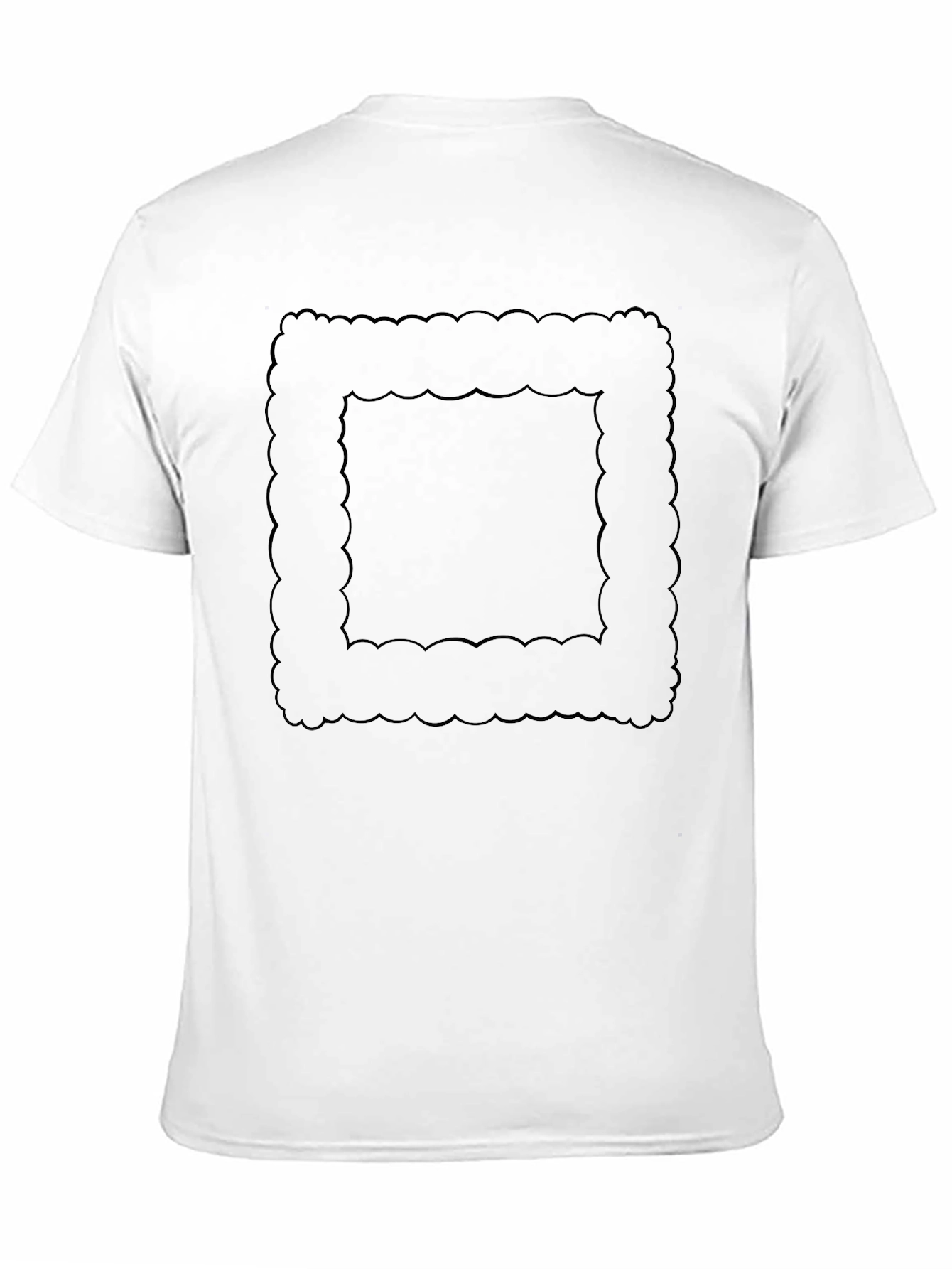 Black Graphic Tee - Abstract Border Design