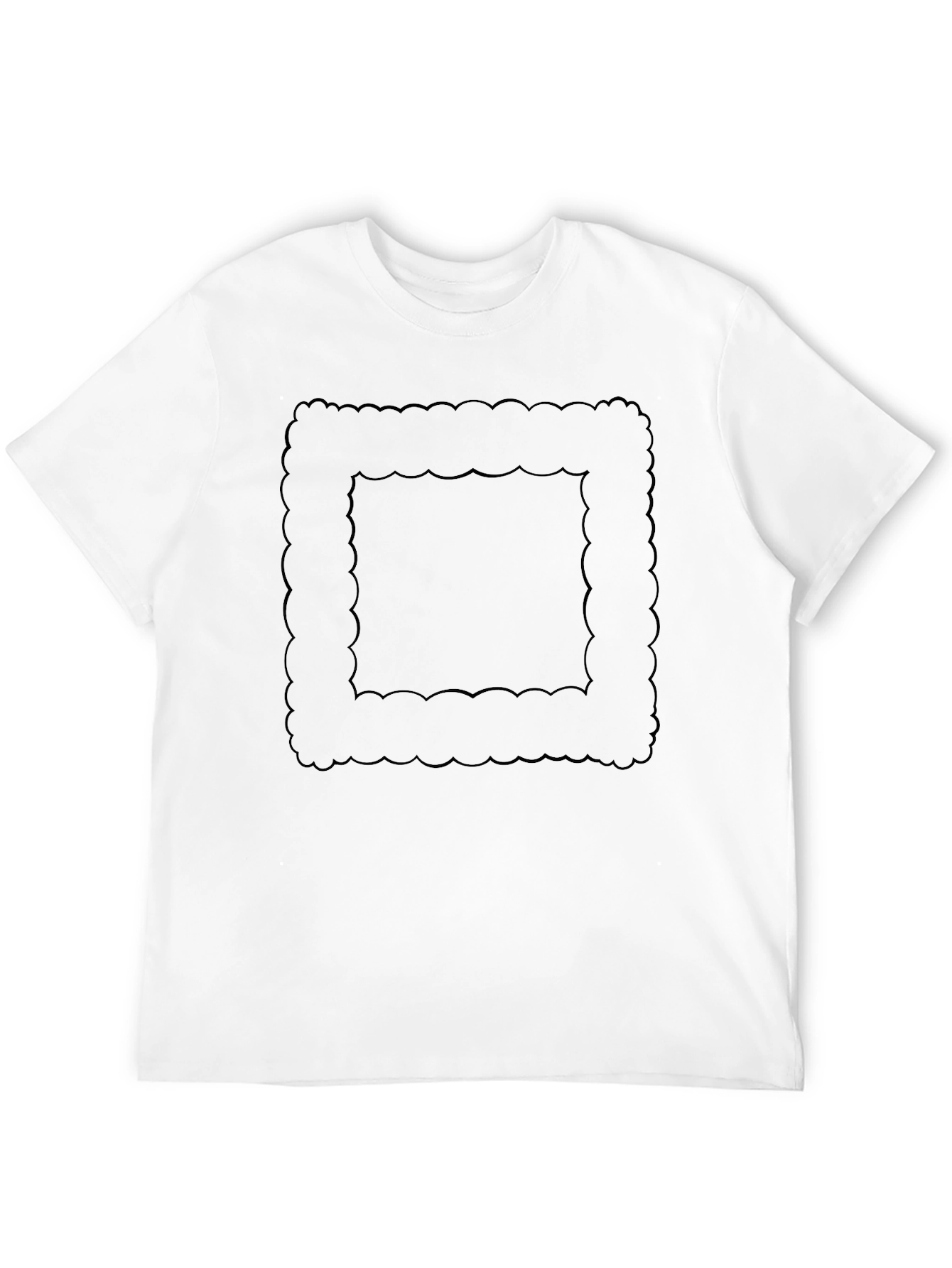 Black Graphic Tee - Abstract Border Design