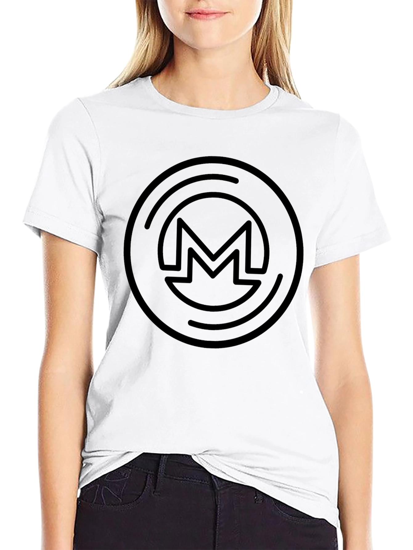 Monero Crypto Logo Black T-Shirt