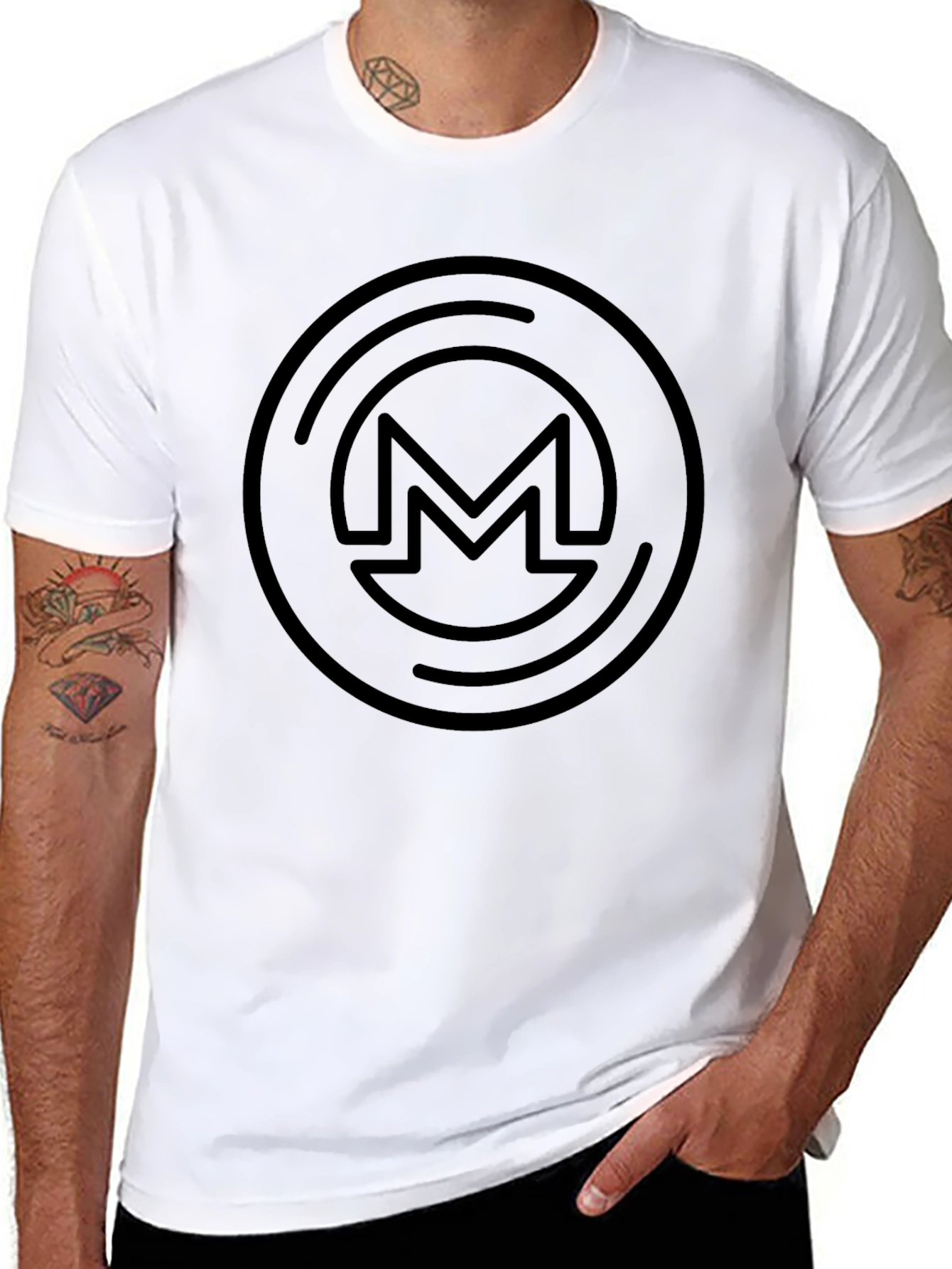 Monero Crypto Logo Black T-Shirt