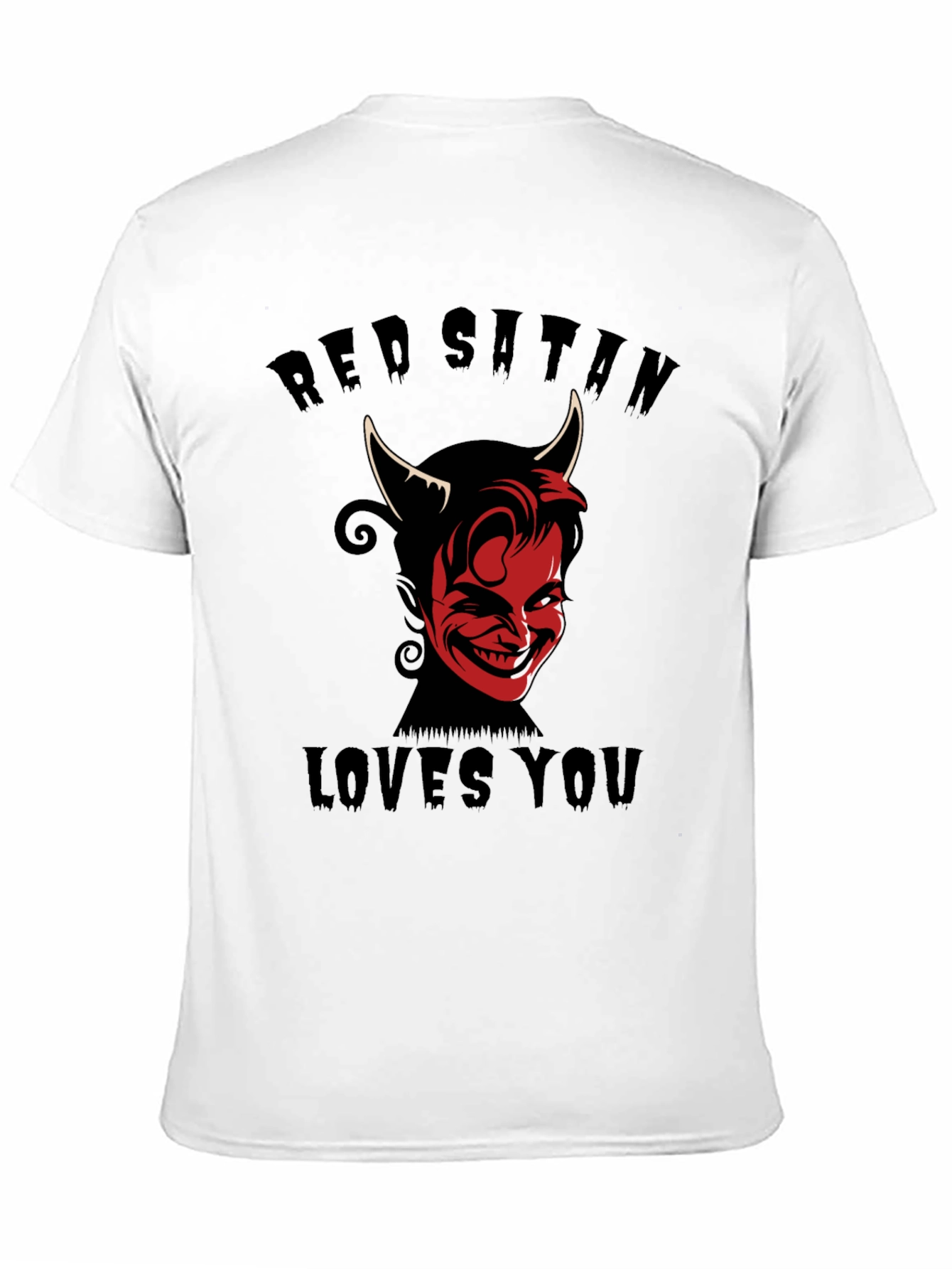 Red Satan Loves You T-Shirt - Graphic Print Tee