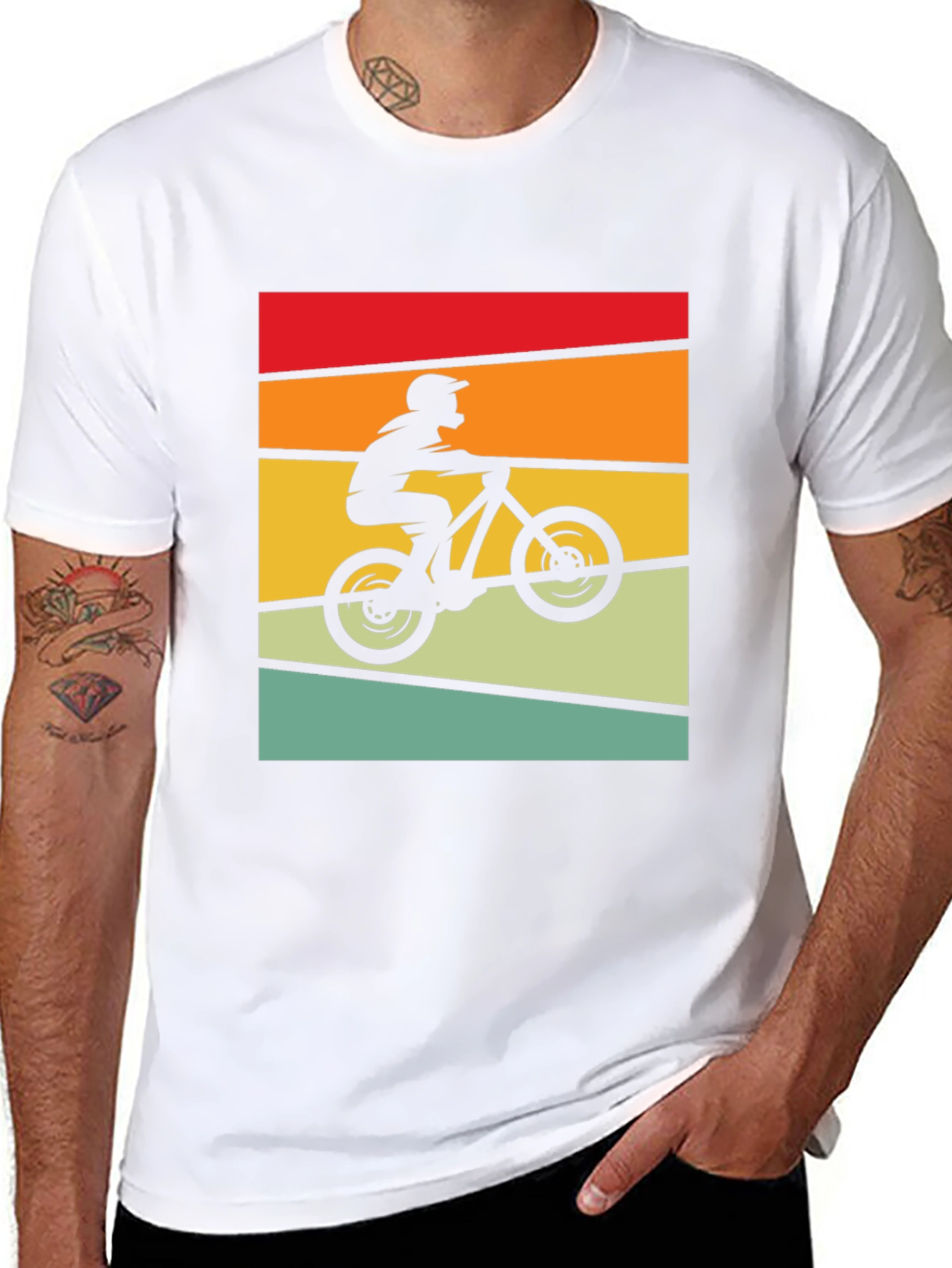 Retro Mountain Biker Tee - Black