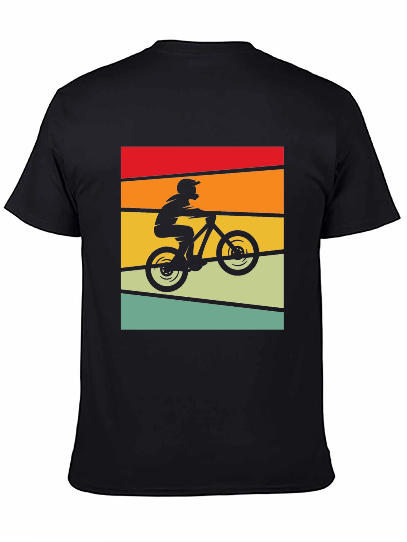Retro Mountain Biker Tee - Black