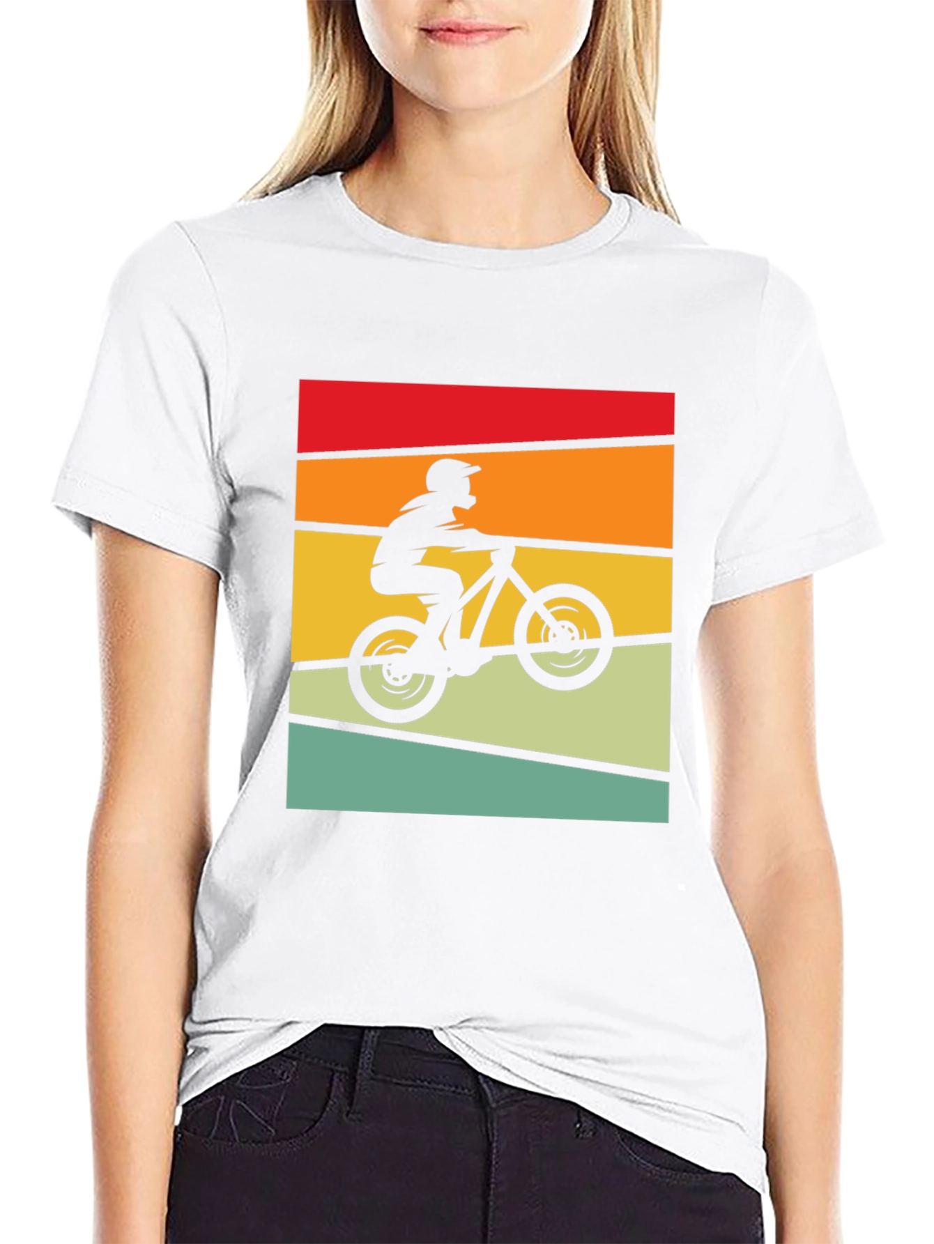 Retro Mountain Biker Tee - Black