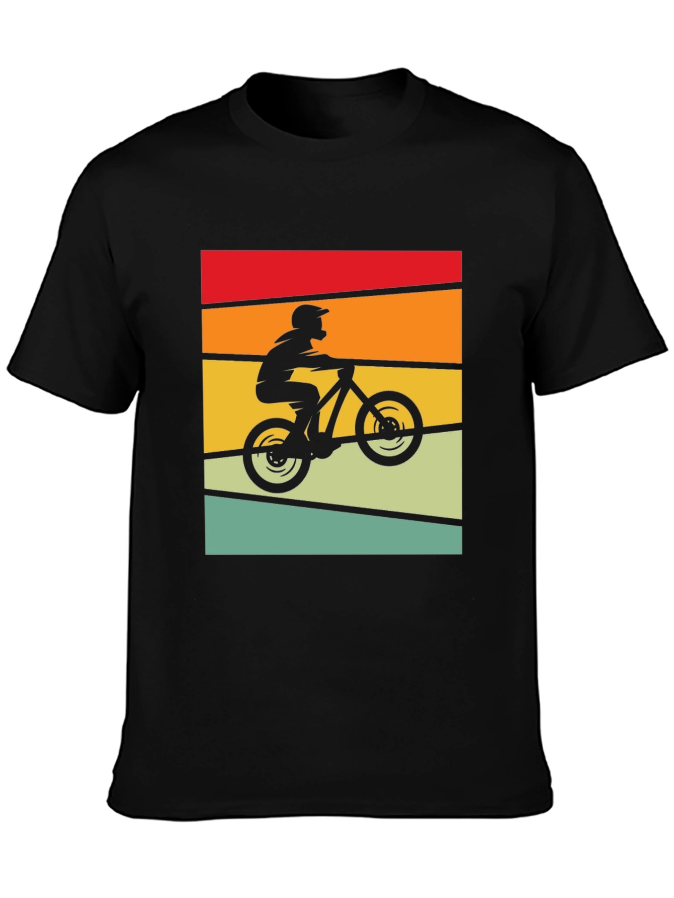 Retro Mountain Biker Tee - Black