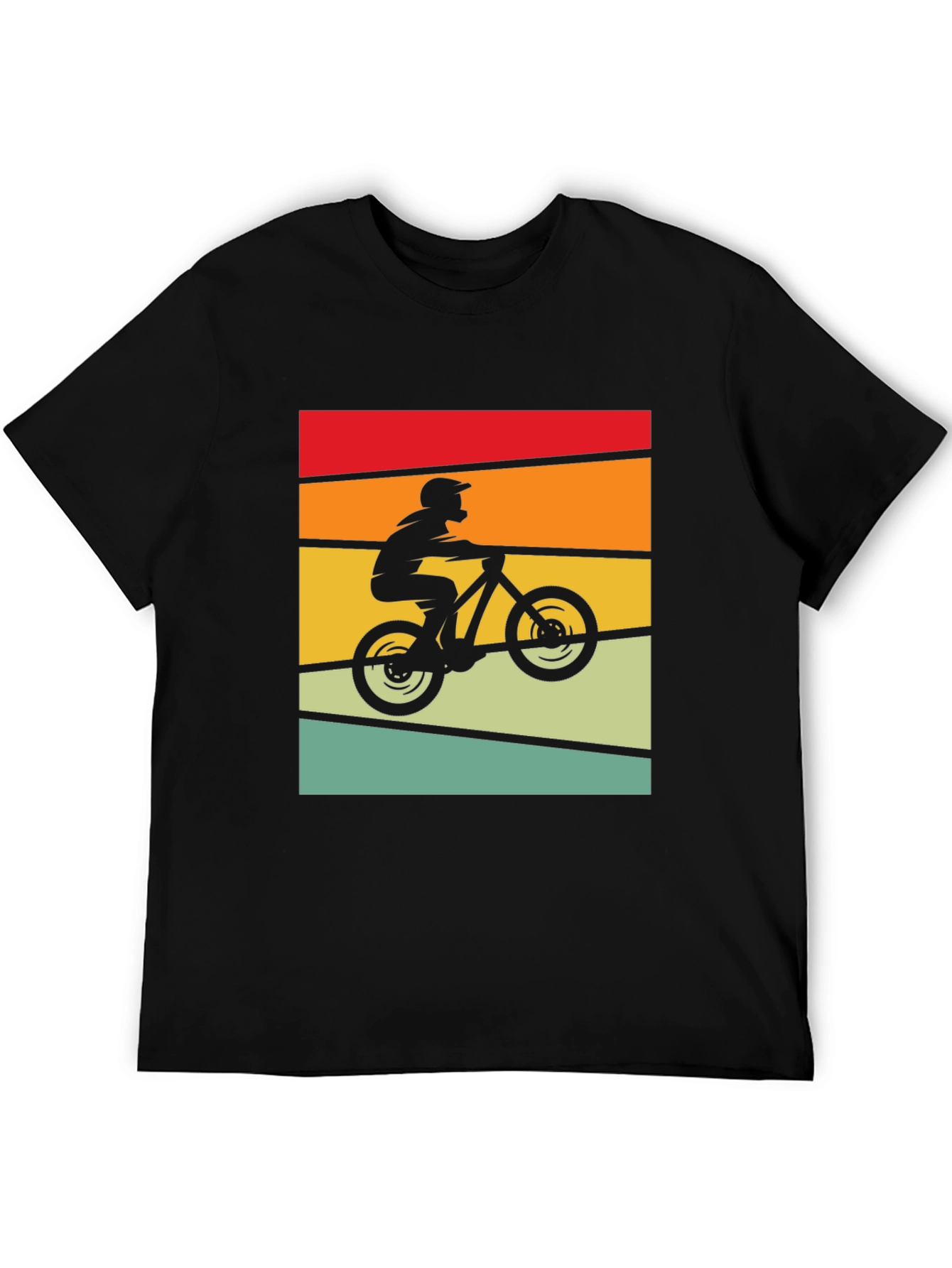 Retro Mountain Biker Tee - Black