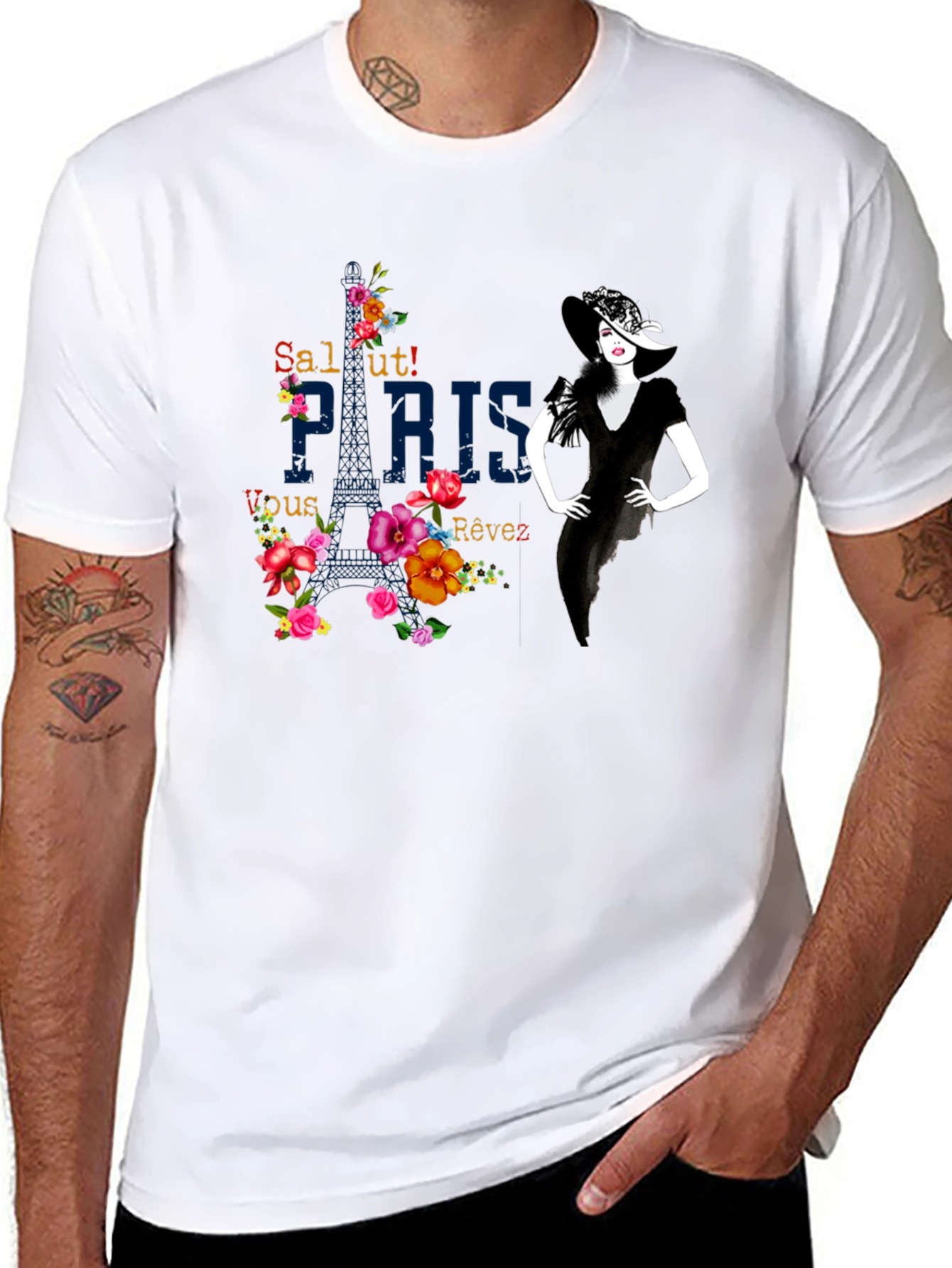 Parisian Chic Black Graphic Tee