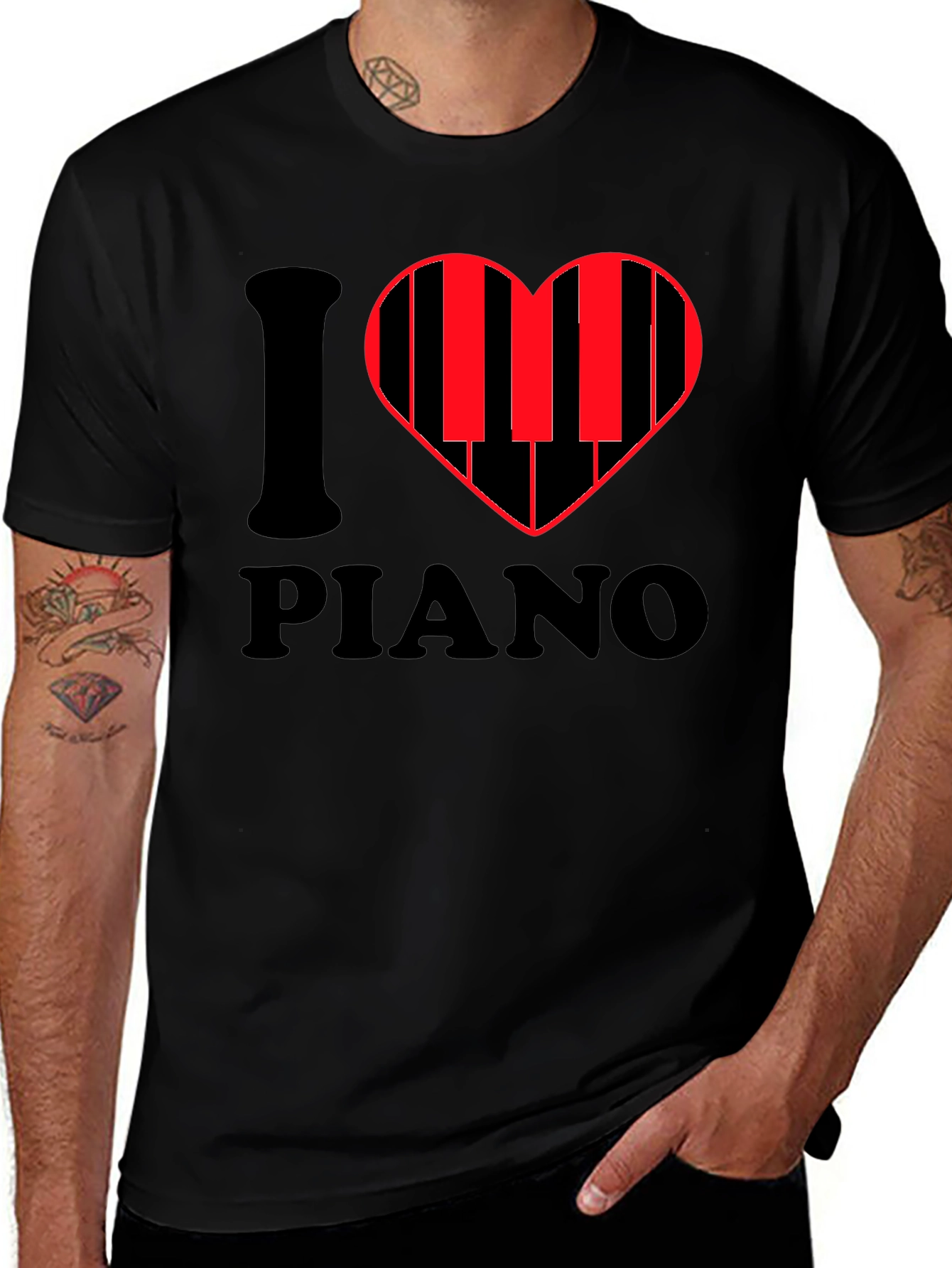 I Heart Piano T-Shirt - Music Lover Tee
