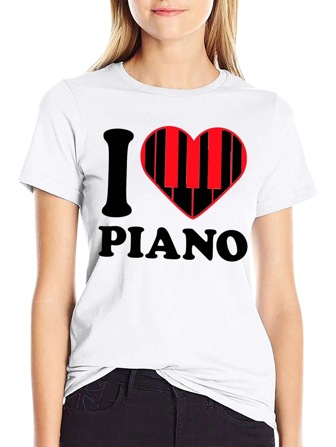 I Heart Piano T-Shirt - Music Lover Tee