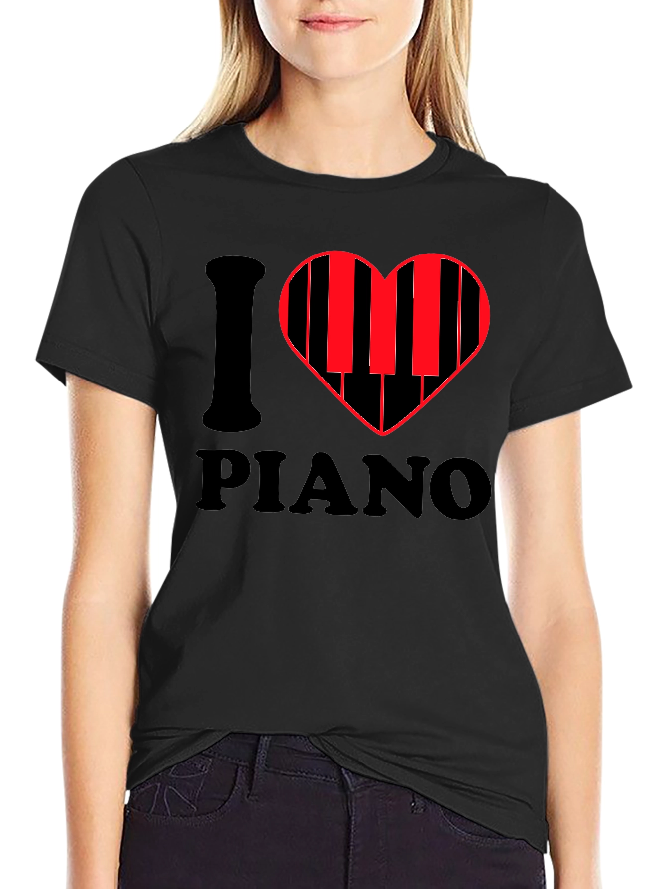 I Heart Piano T-Shirt - Music Lover Tee