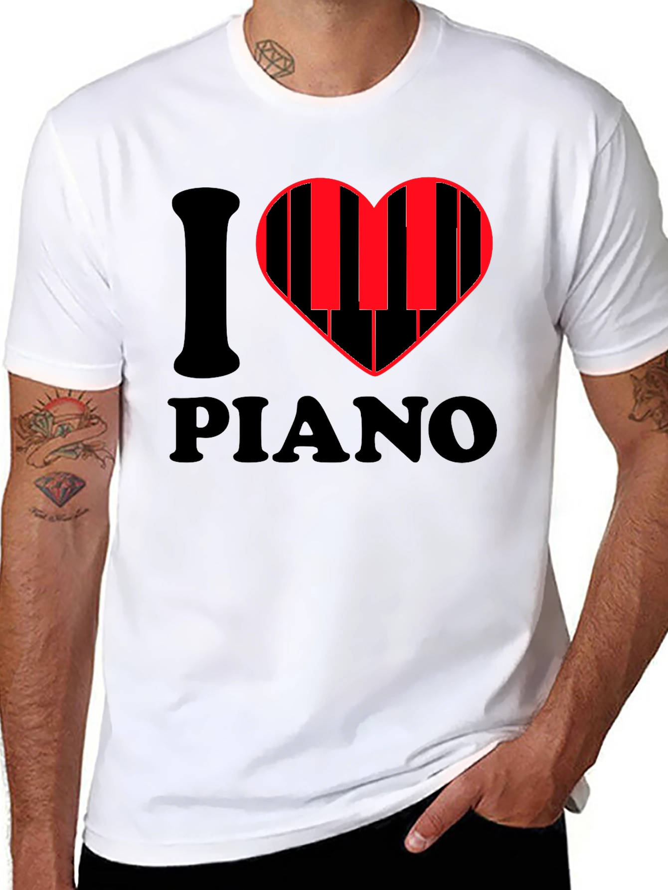 I Heart Piano T-Shirt - Music Lover Tee