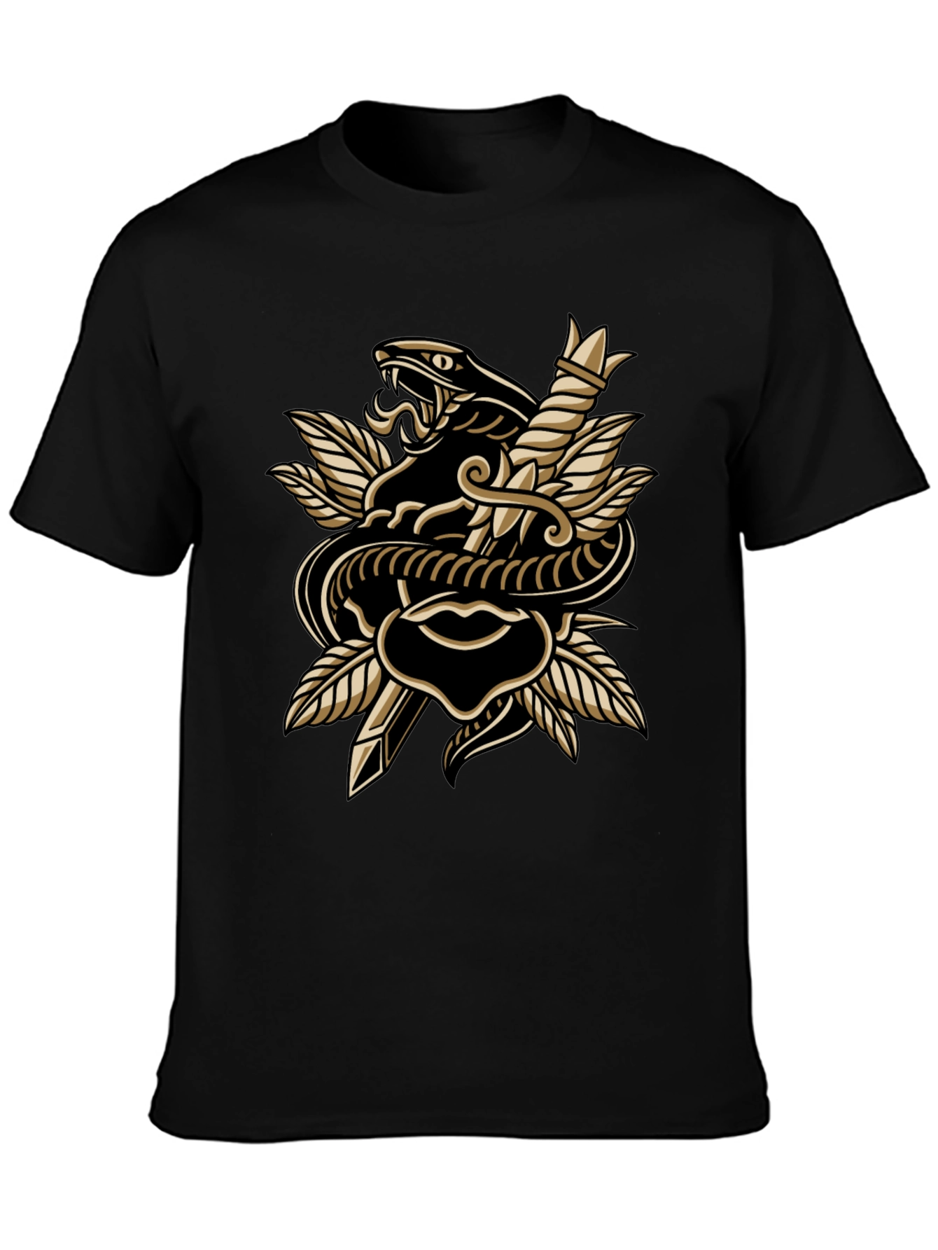 Snake & Dagger Graphic Tee - Edgy Style