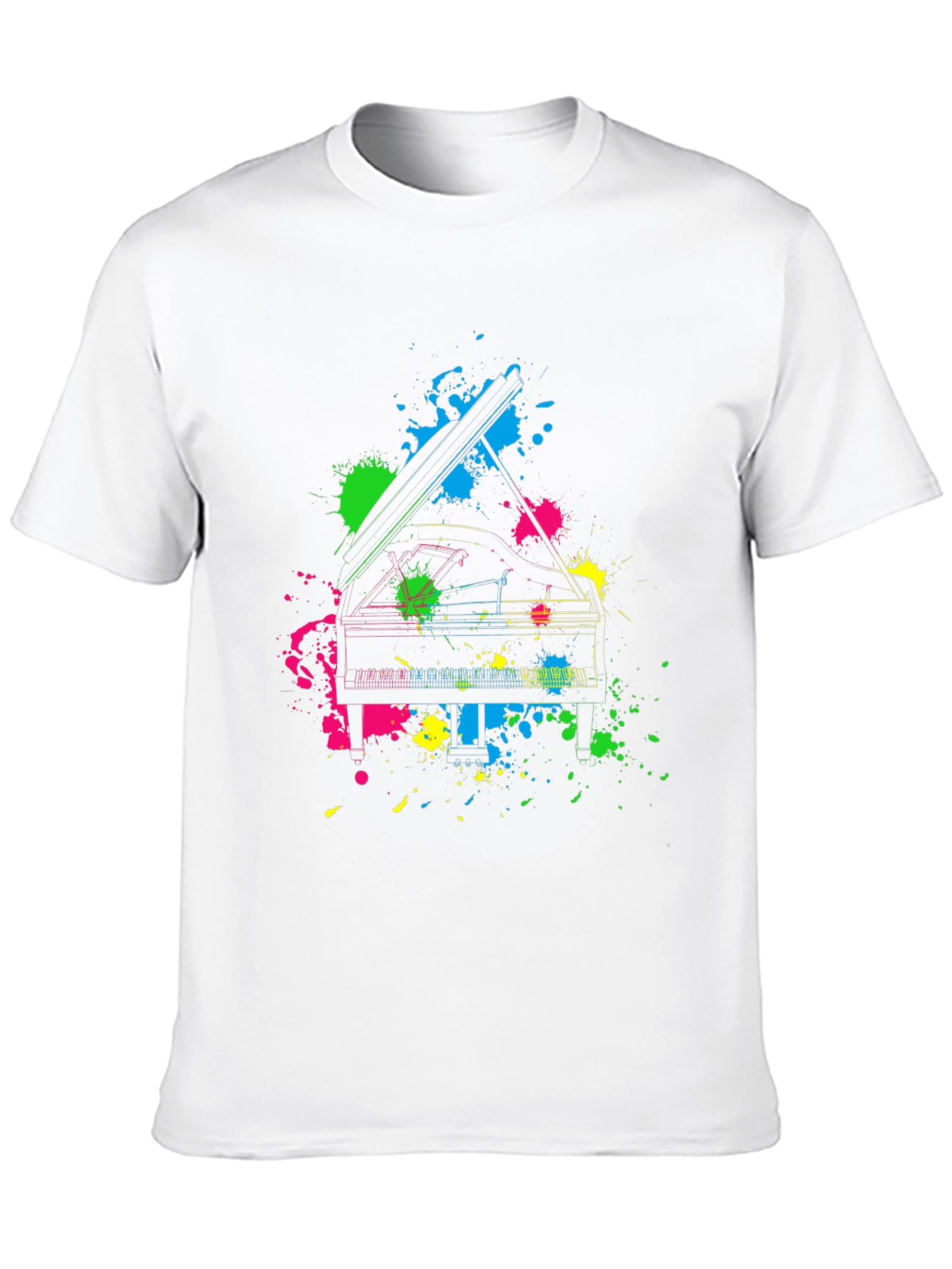 Neon Piano Splash T-Shirt - Music Lovers Tee