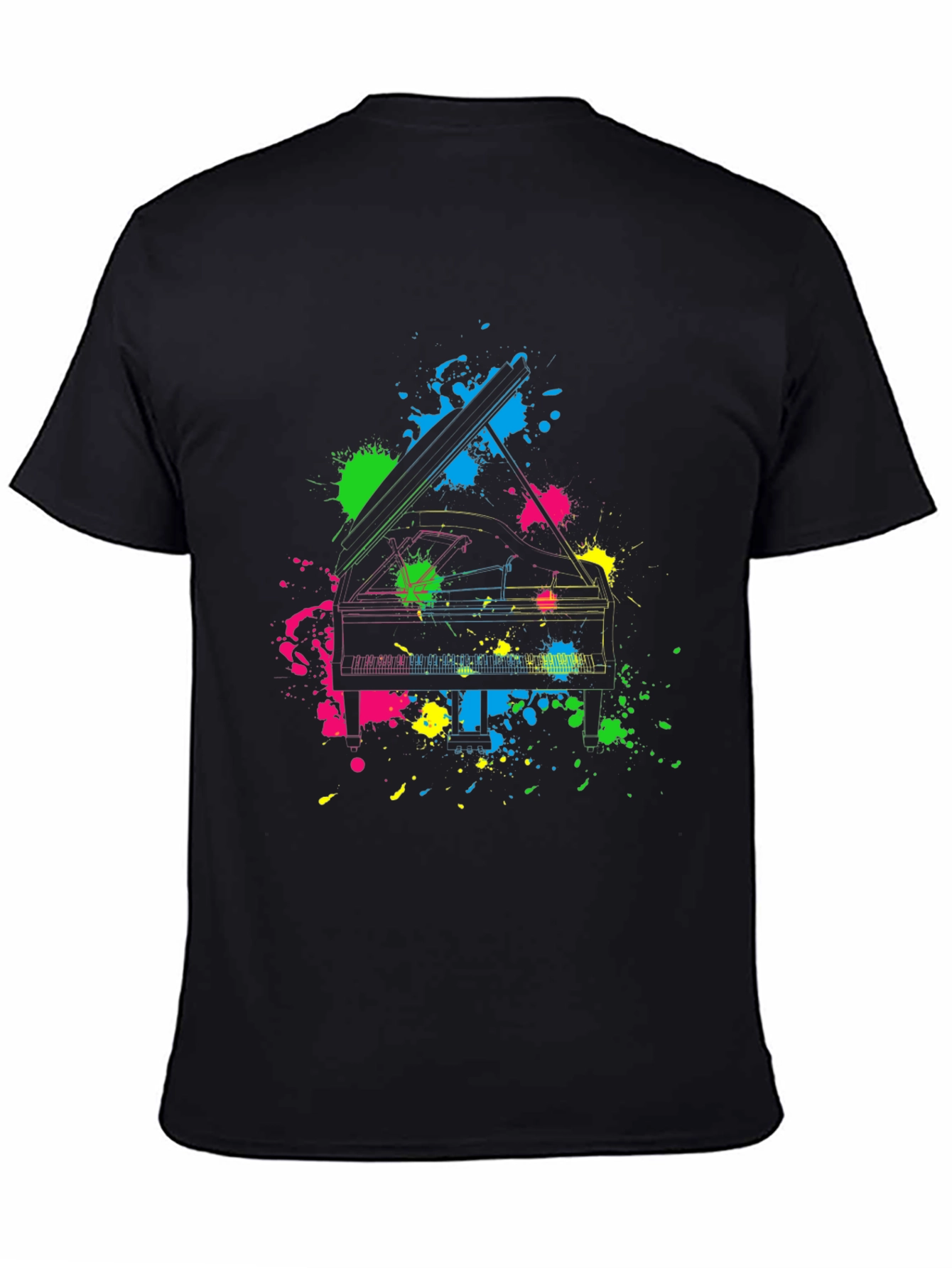Neon Piano Splash T-Shirt - Music Lovers Tee