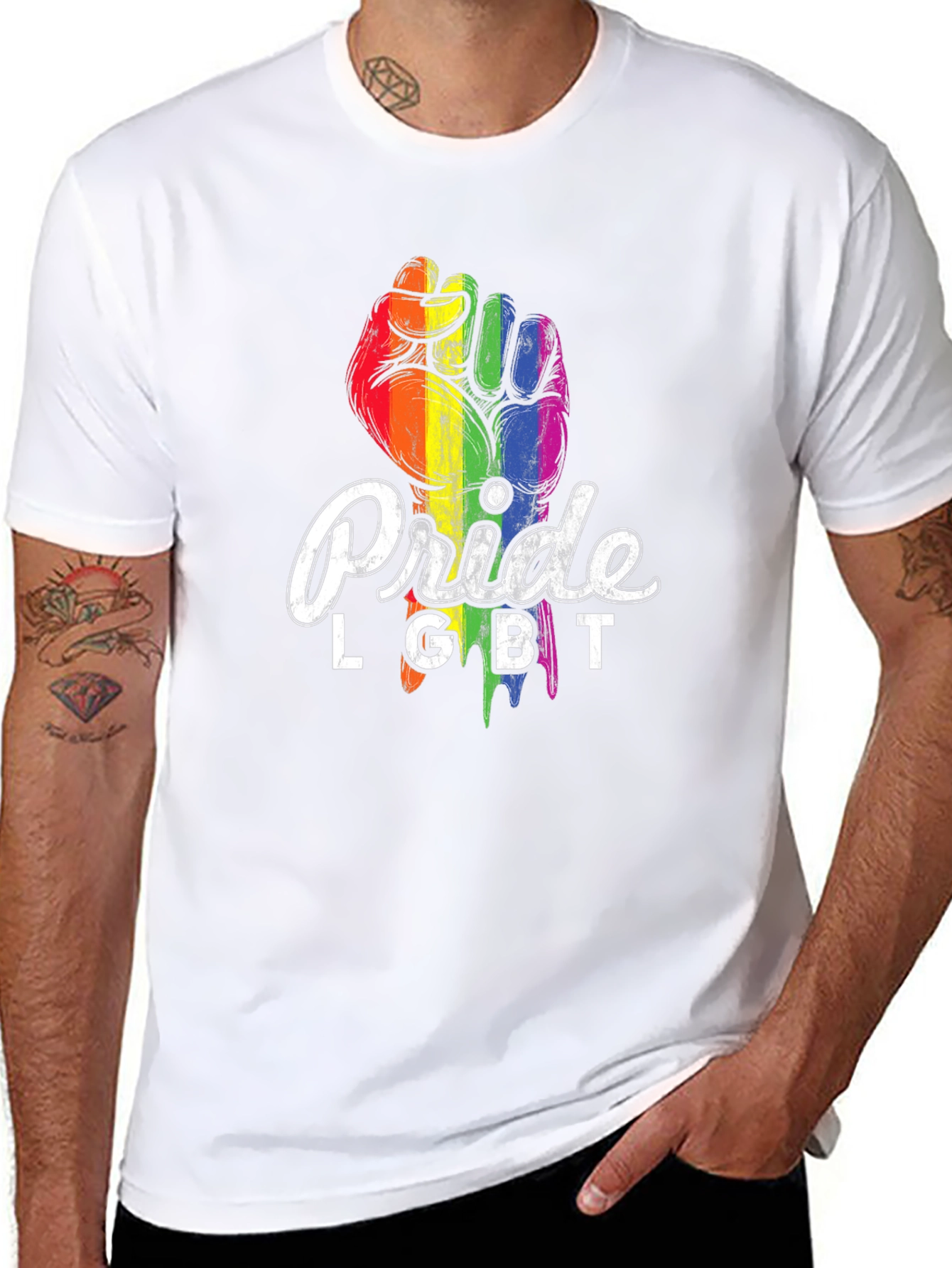 Pride LGBT Fist T-Shirt - Rainbow Graphic Tee