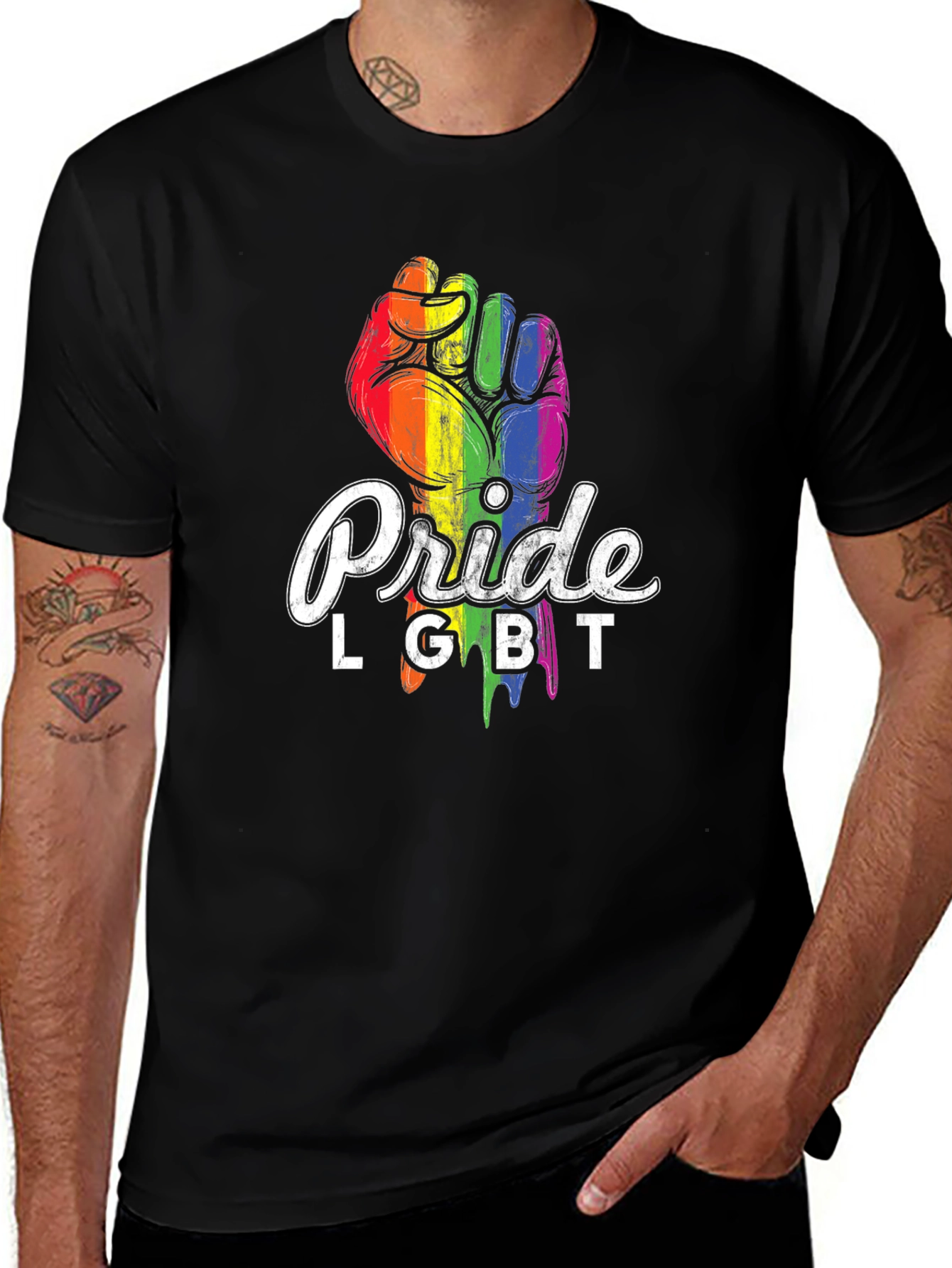 Pride LGBT Fist T-Shirt - Rainbow Graphic Tee