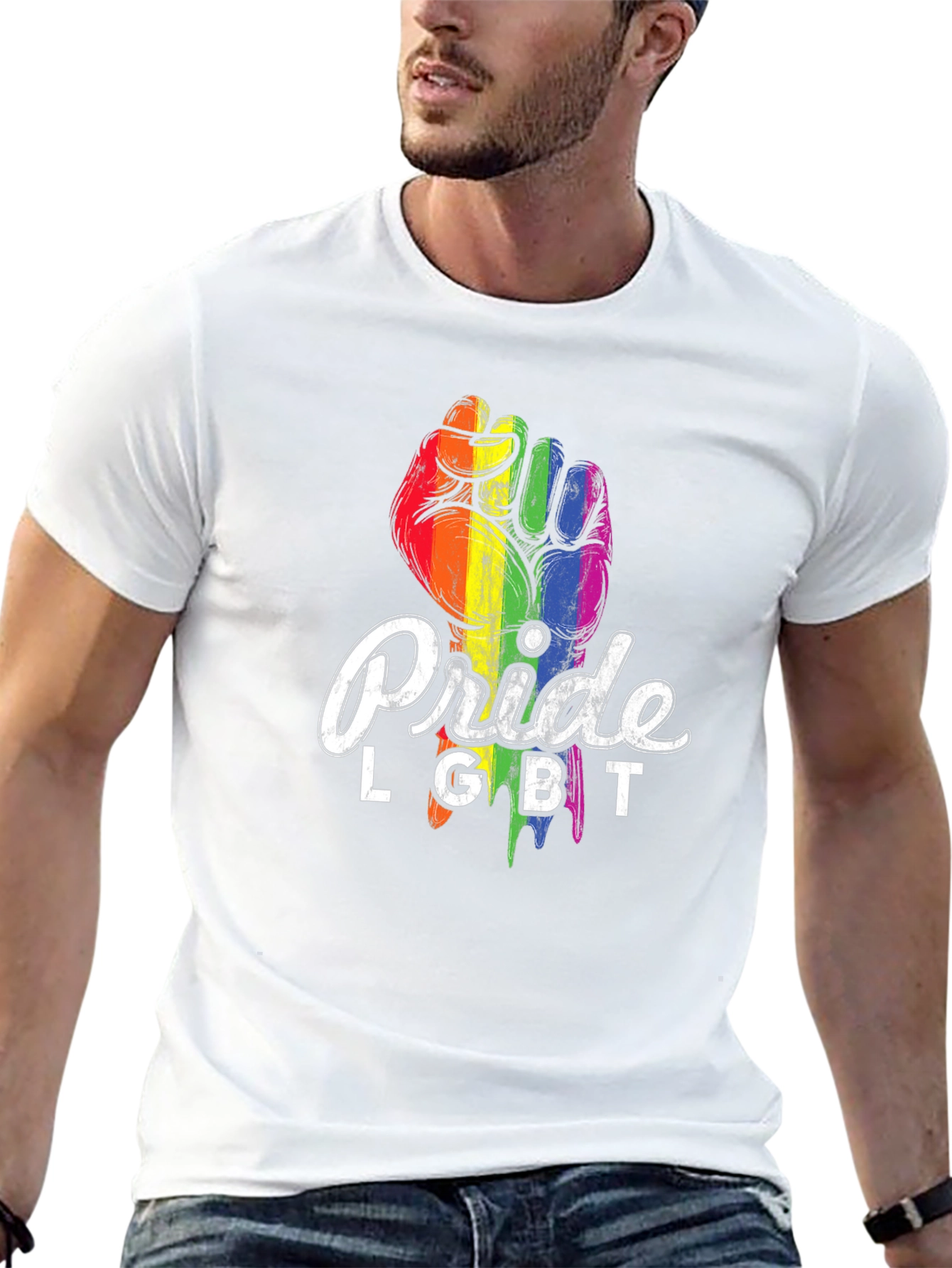 Pride LGBT Fist T-Shirt - Rainbow Graphic Tee