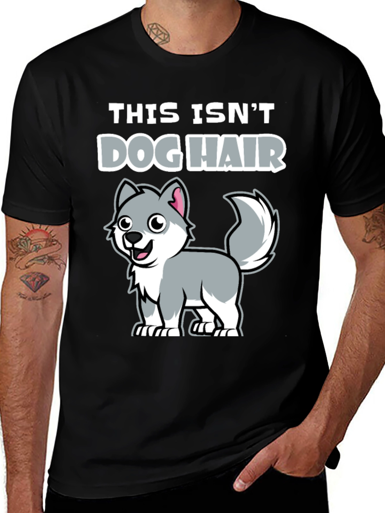 Funny Dog Hair T-Shirt - Cute Husky Design