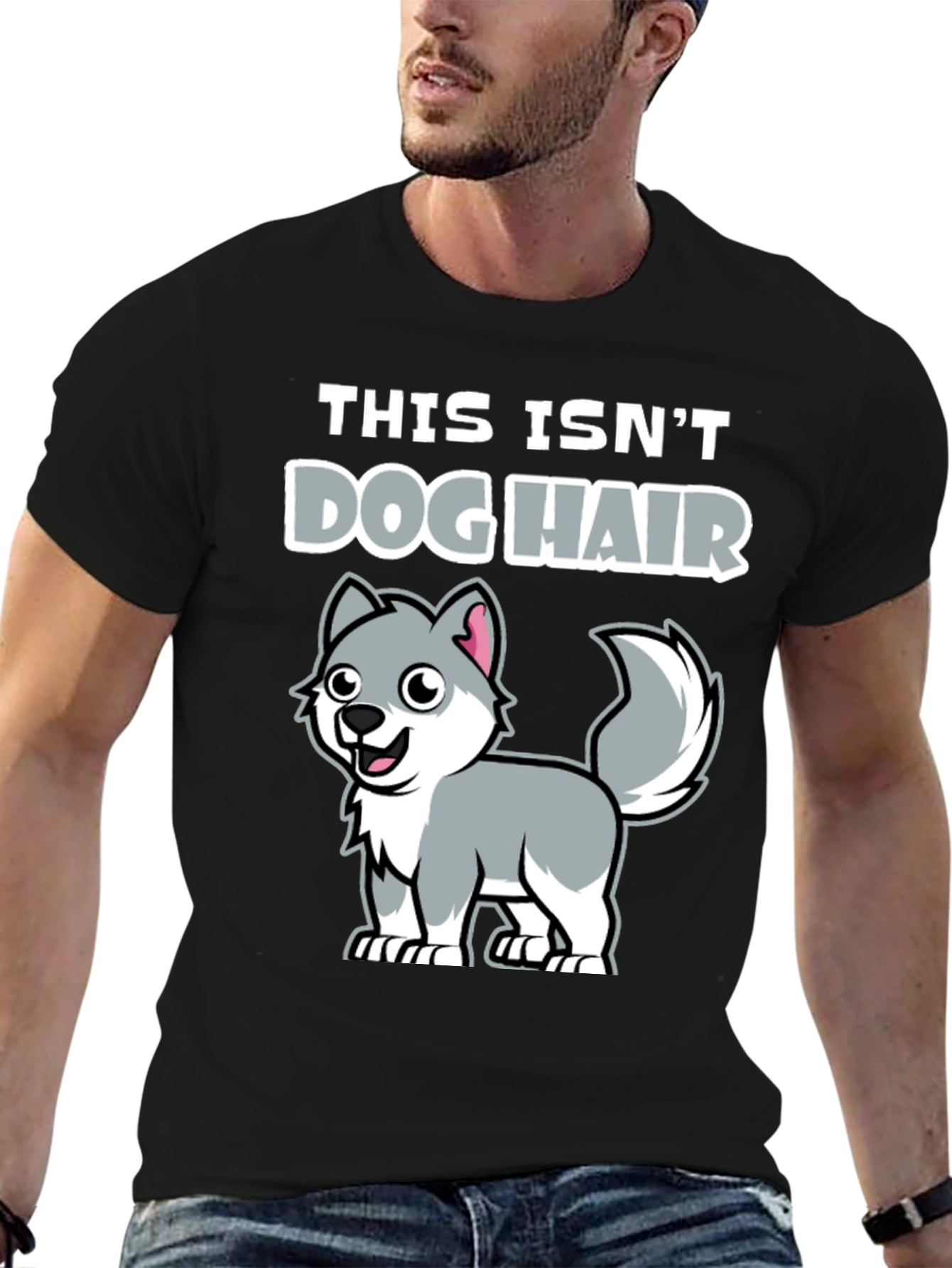 Funny Dog Hair T-Shirt - Cute Husky Design