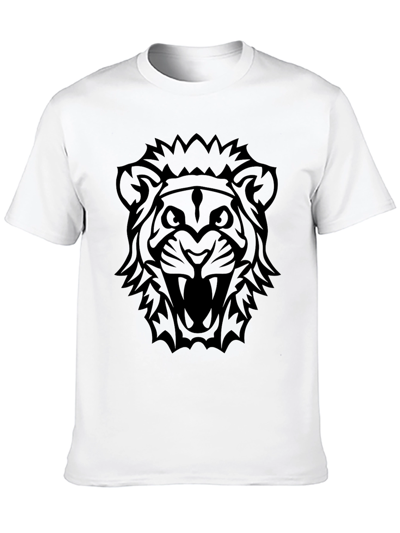 Lion Graphic Black T-Shirt - Bold Animal Design