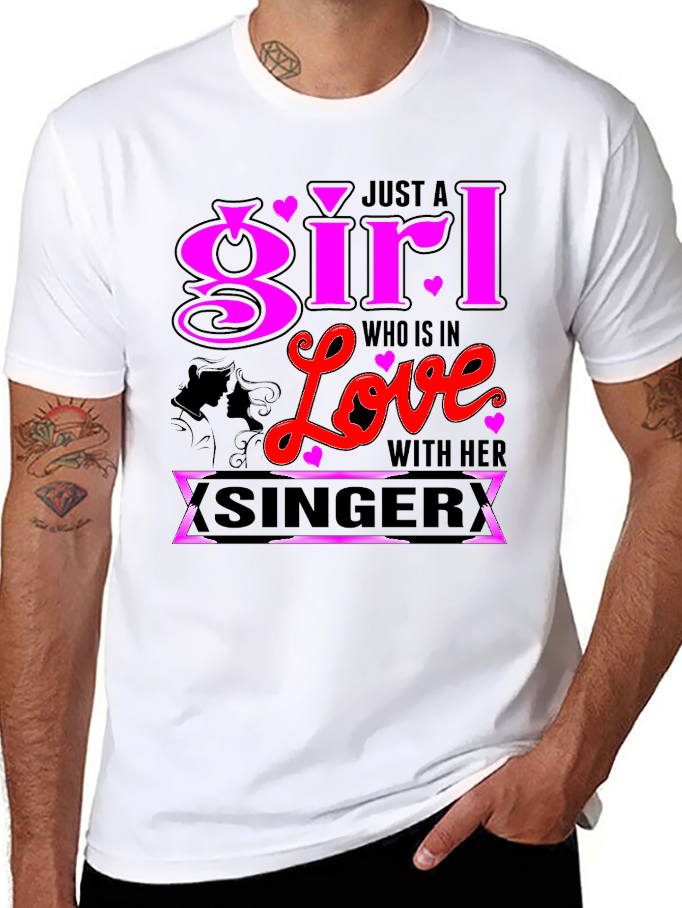 Girl in Love with Her Singer Graphic Tee