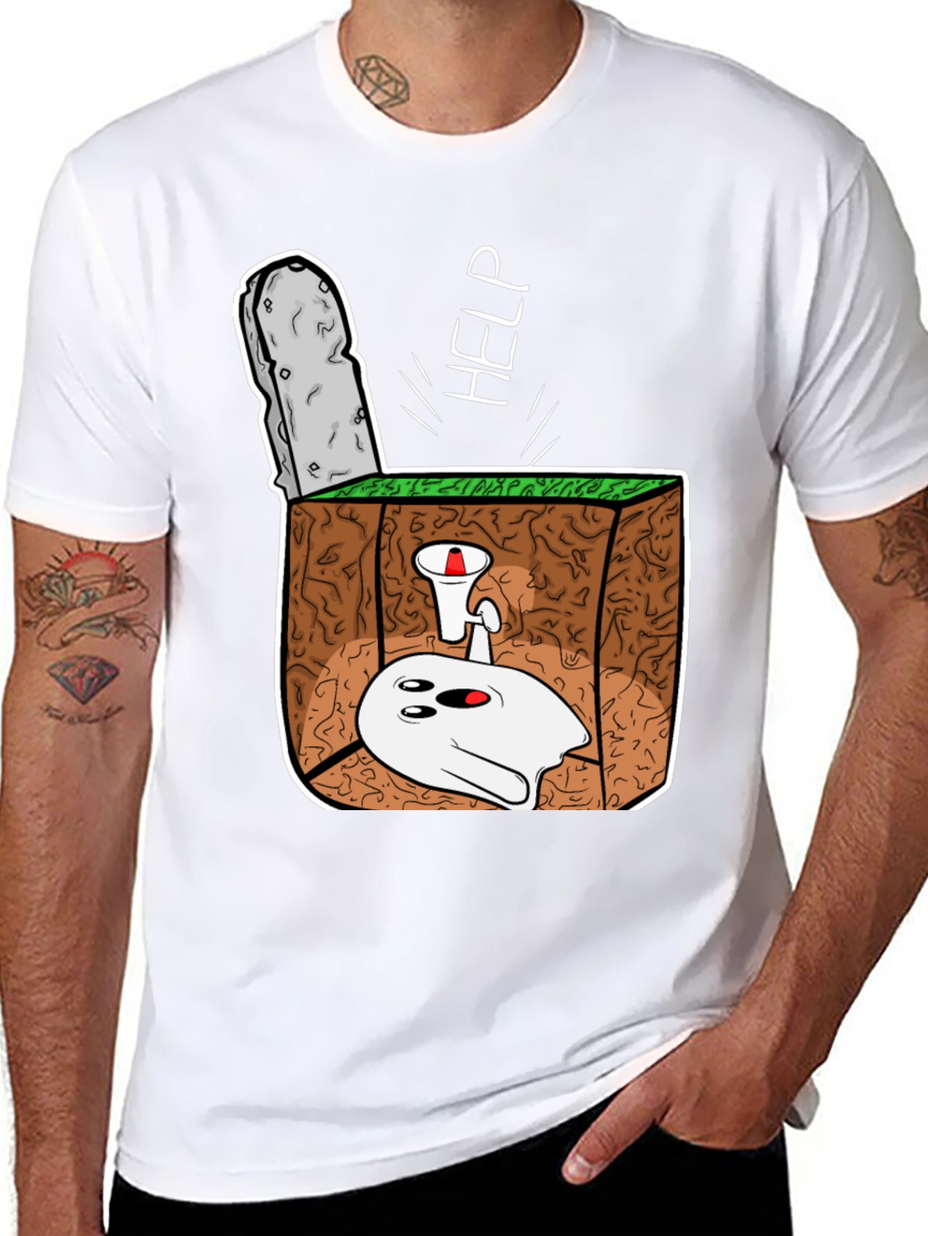 Cartoon Ghost Buried Alive T-Shirt