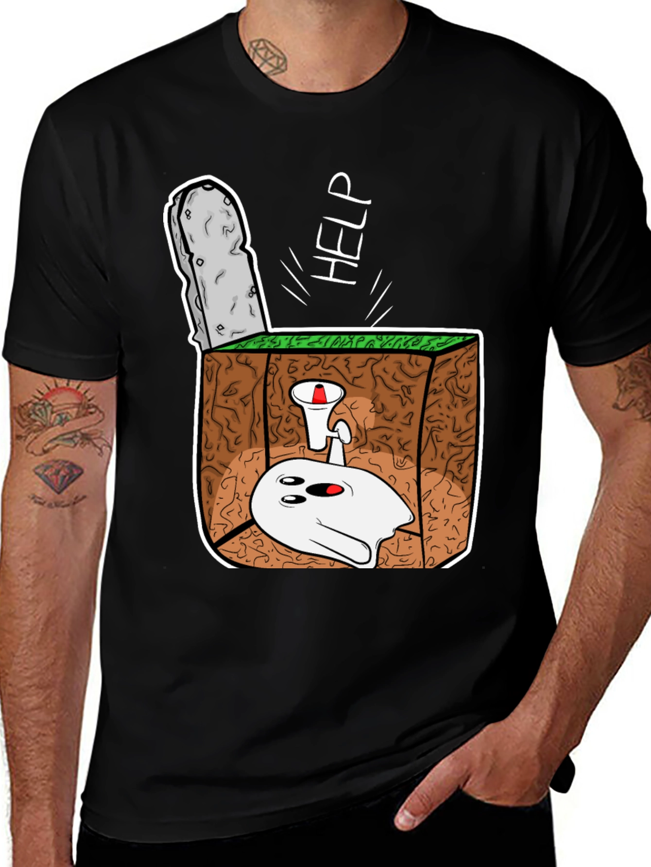 Cartoon Ghost Buried Alive T-Shirt