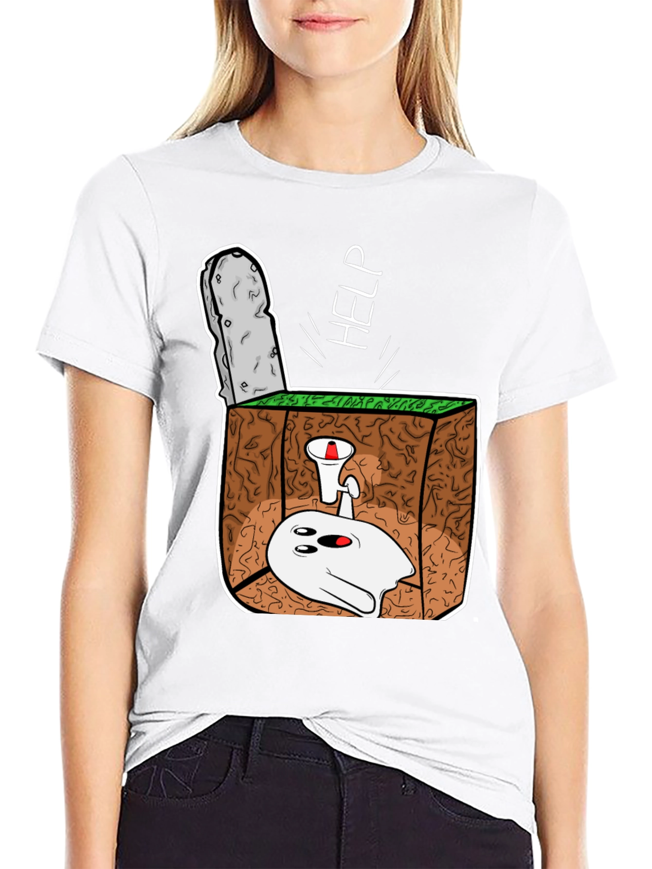 Cartoon Ghost Buried Alive T-Shirt