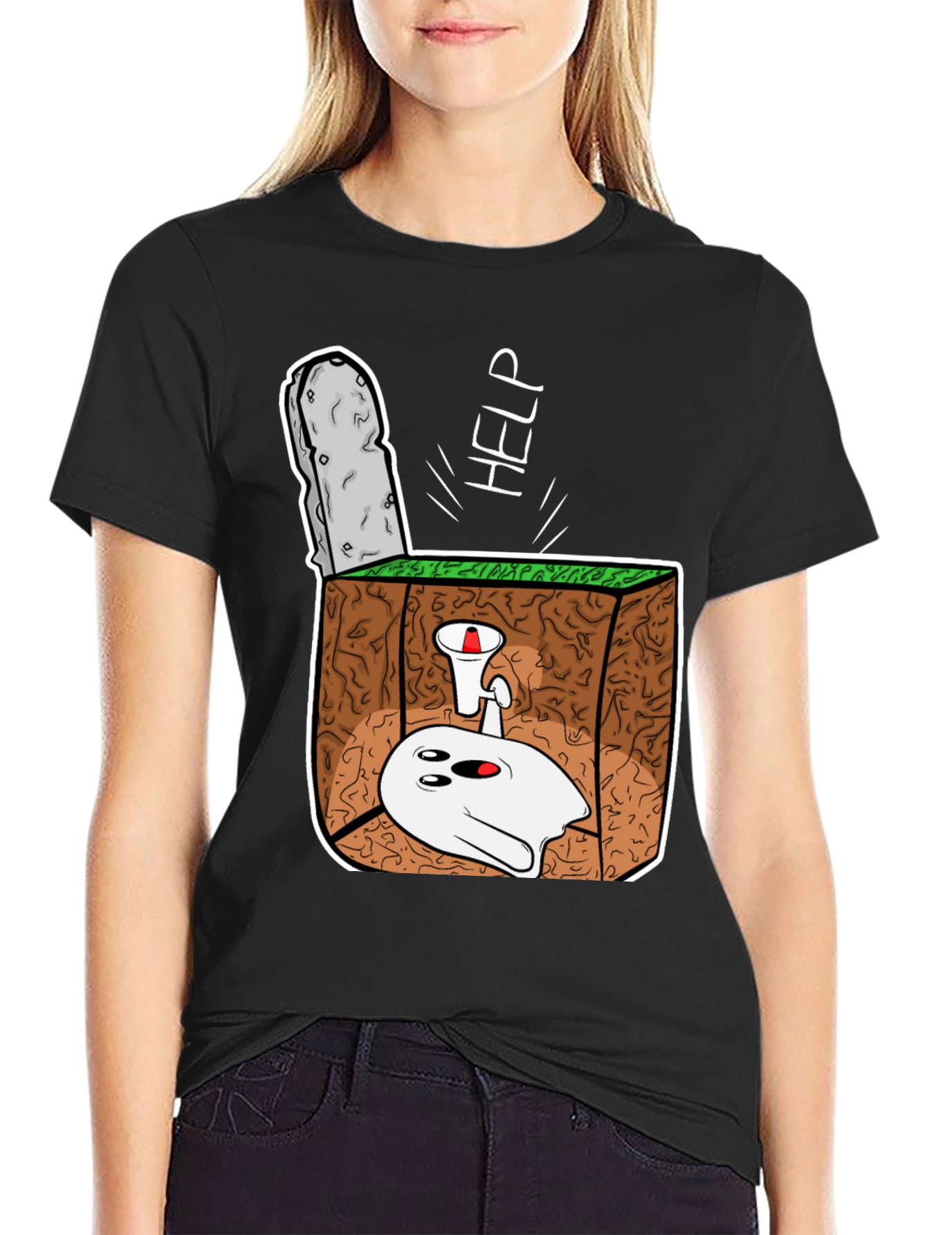 Cartoon Ghost Buried Alive T-Shirt