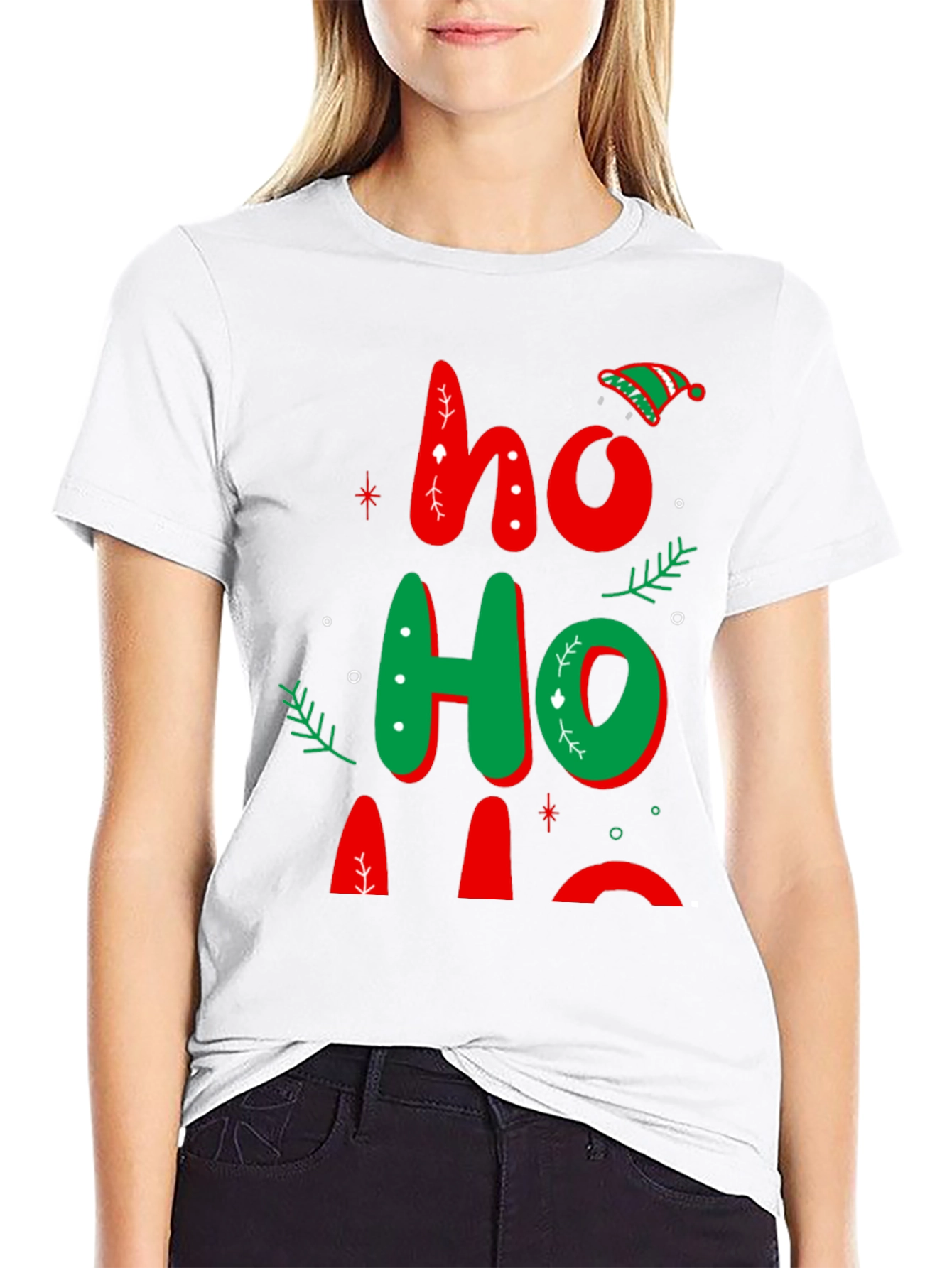 Festive Ho Ho Ho Christmas Graphic Tee